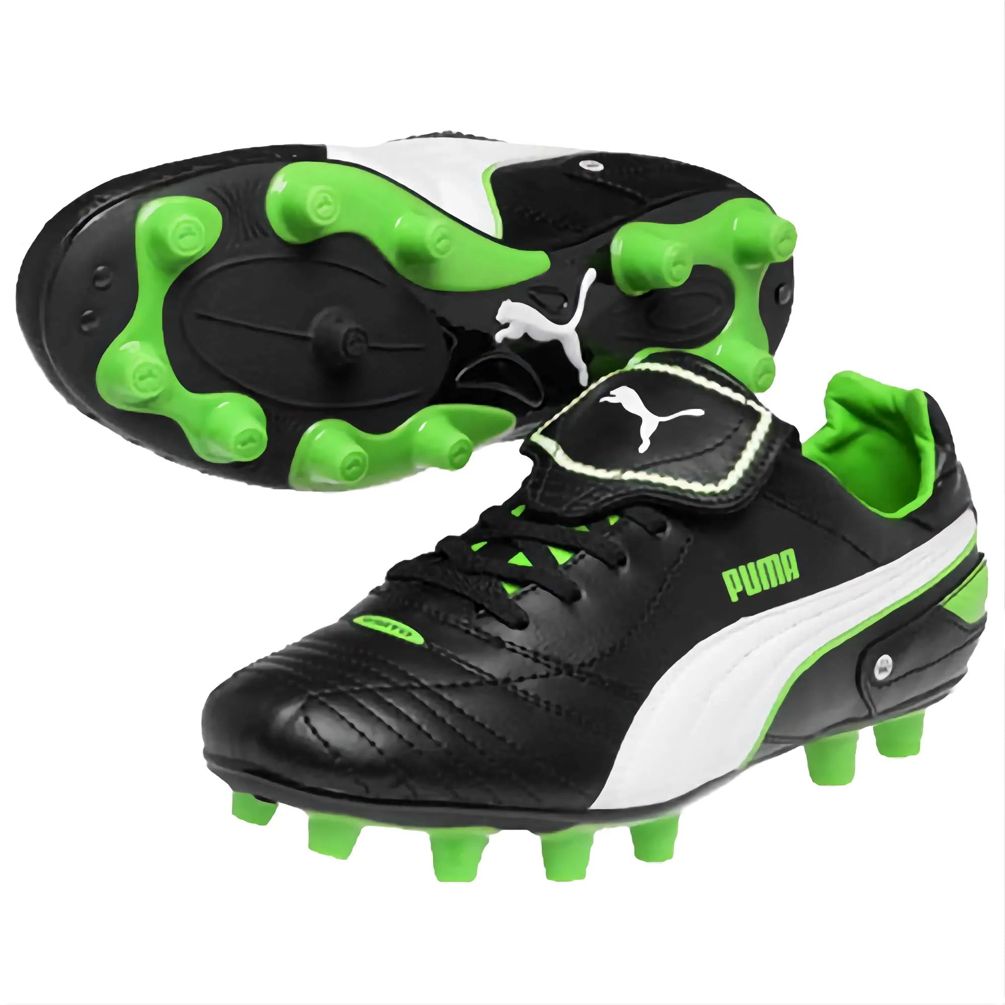 PUMA Esito Finale I FG Firm Ground Soccer Cleats Black White Green
