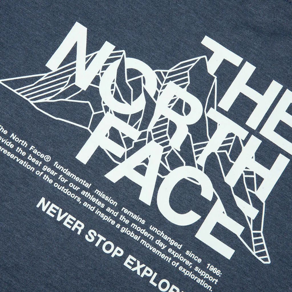 Tri Blend Mountain Sketch S S Tee Shady Blue White