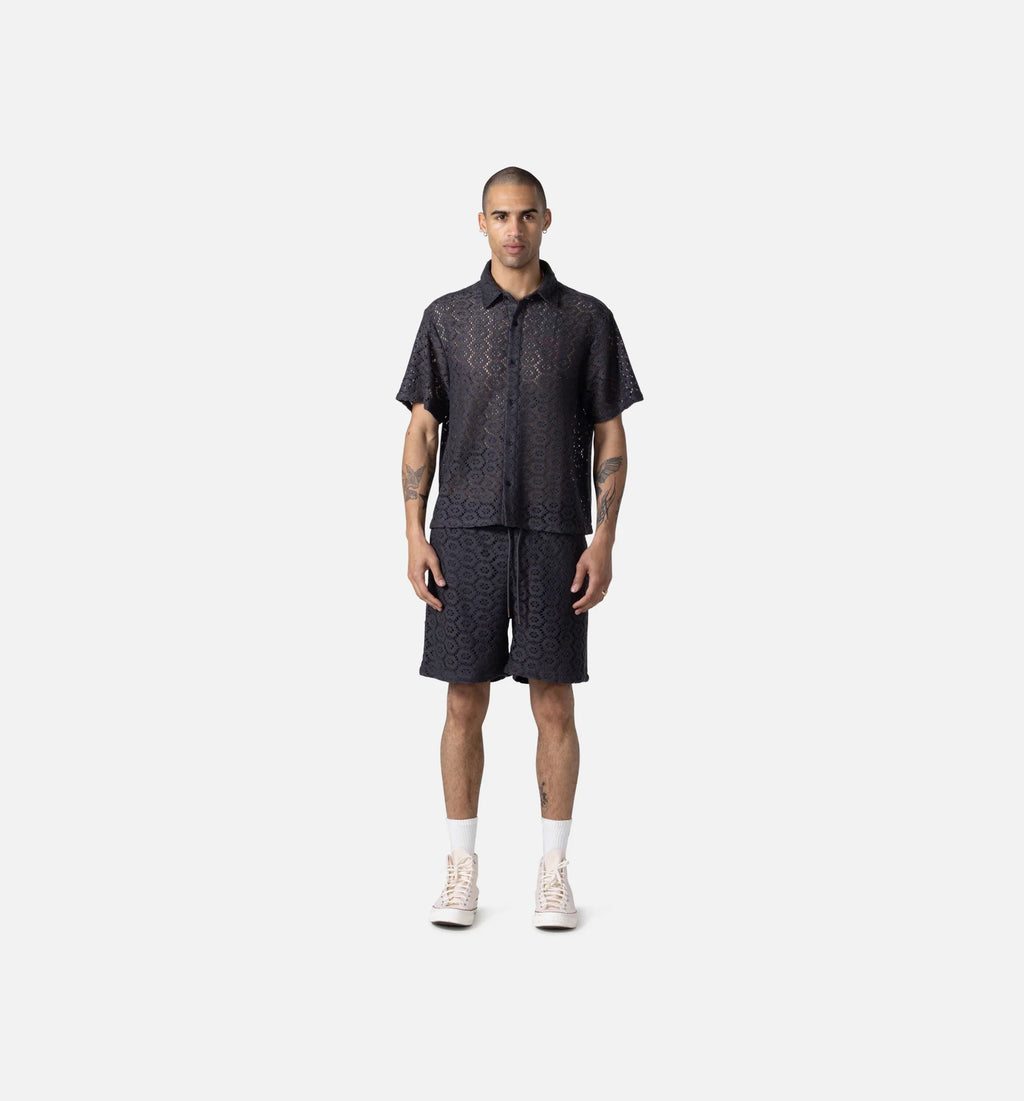 Crochet Mens Shorts Black
