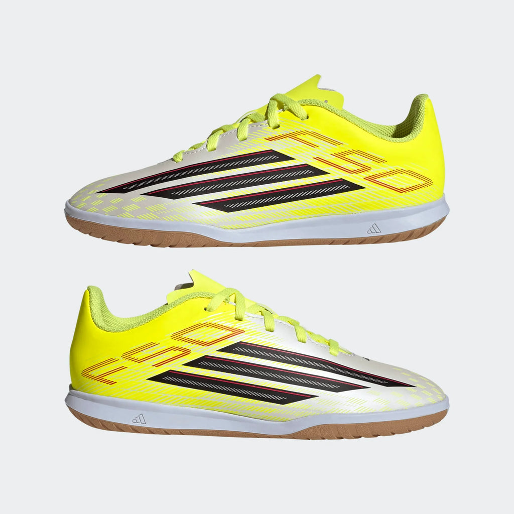 adidas F50 Club IN Indoor Youth Soccer Shoes Solar Yellow Black Lucid Red