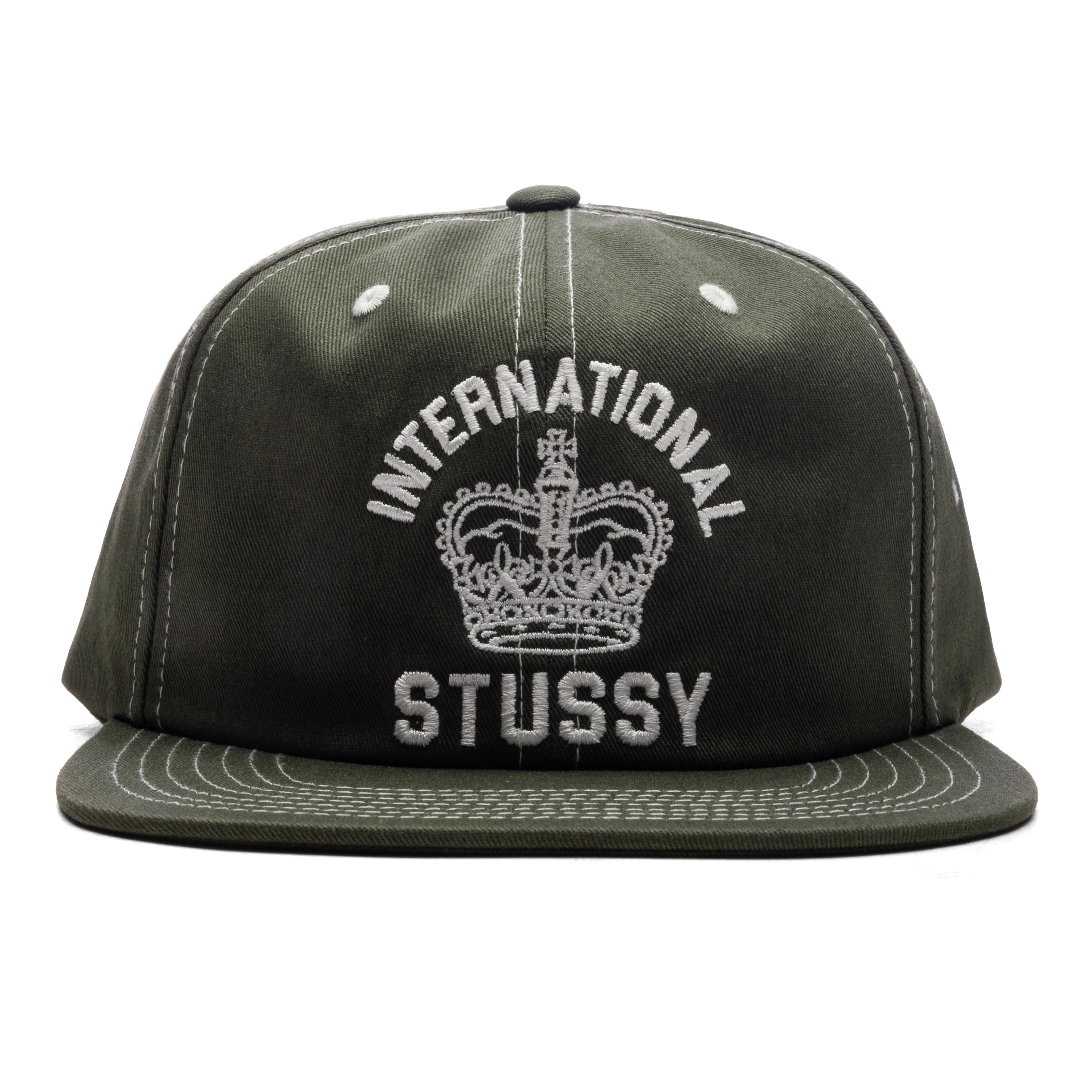 Mid International Crown Strapback Cap Dark Olive