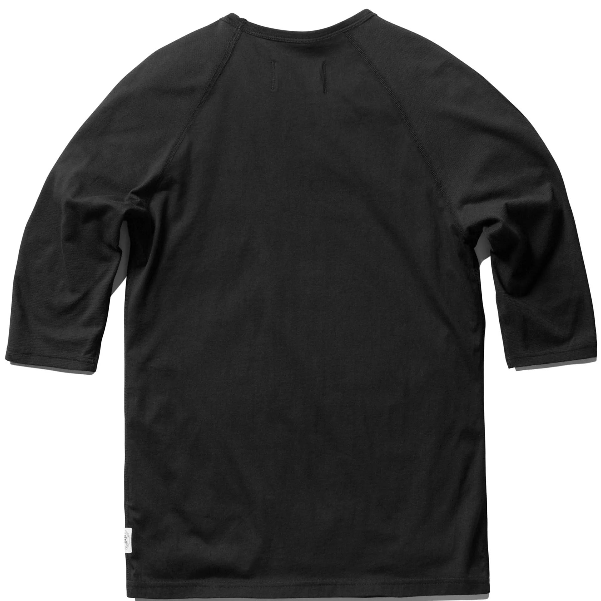 Mesh Jersey 3 4 Sleeve Mens Tee Black