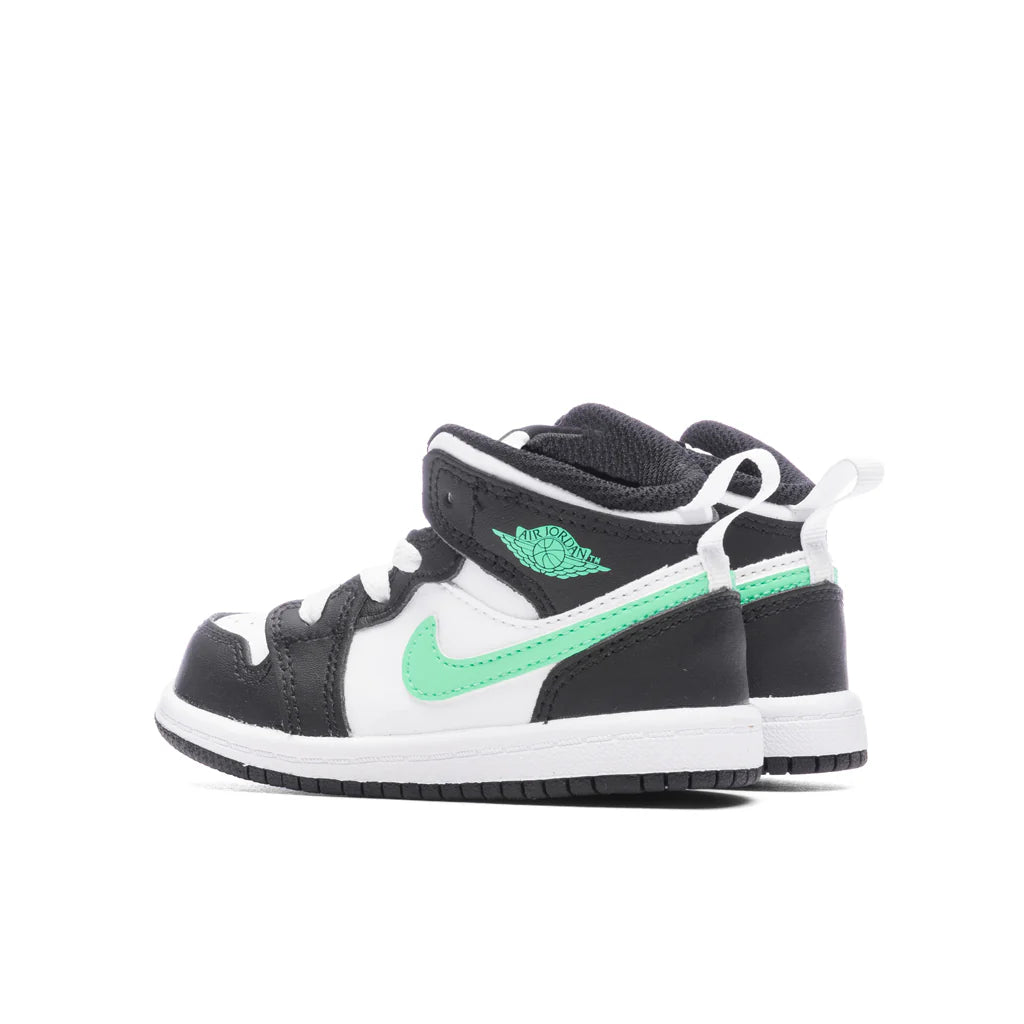 Air Jordan 1 Mid TD White Green Glow Black