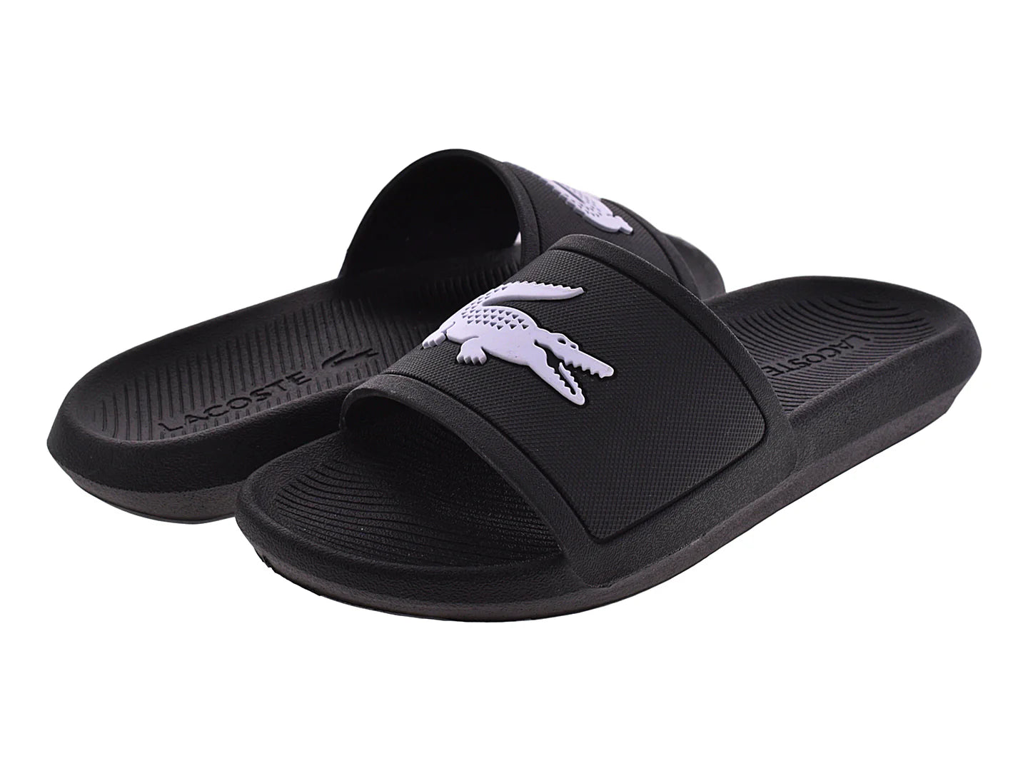 Sandalias Lacoste Croco Slide Negro para Mujer