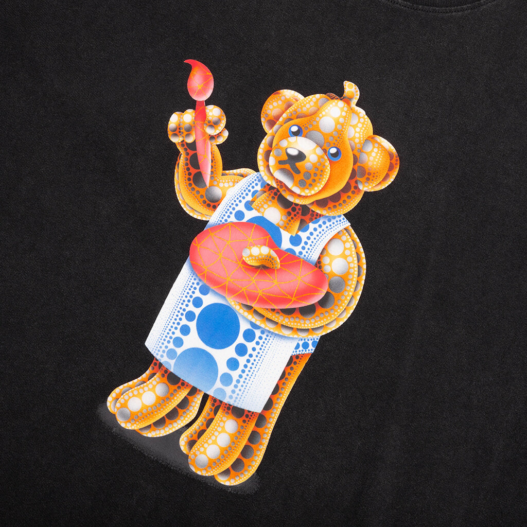 Infinity Bear T Shirt Washed Black