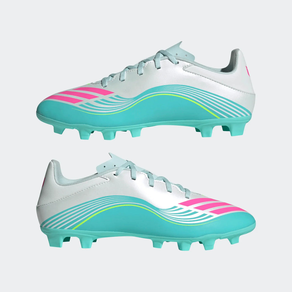 adidas F50 Messi Club FG MG Firm Ground Multi Ground Mens Soccer Cleats White Pink Aqua