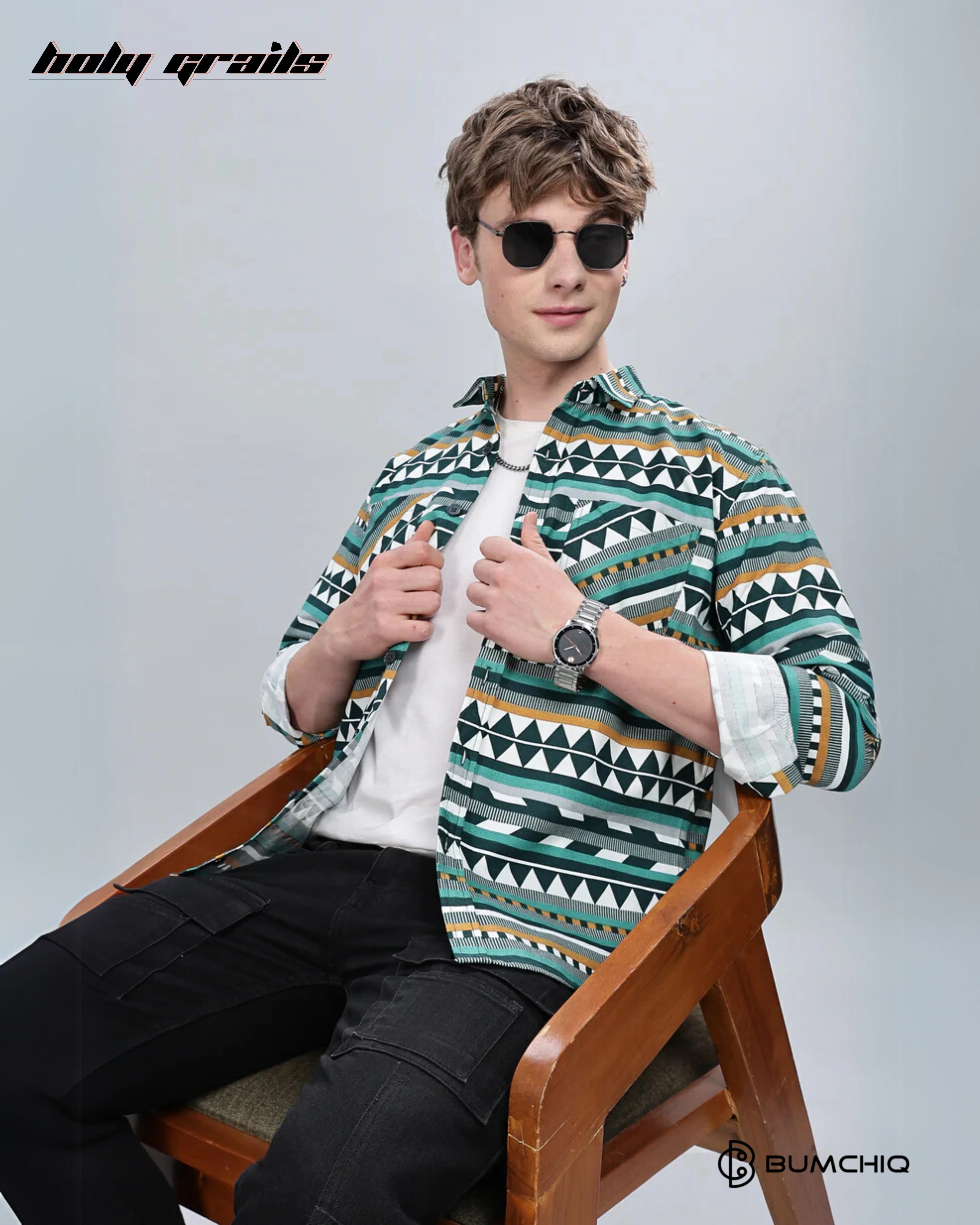 Green Aztec Overshirt HG x Bumchiq