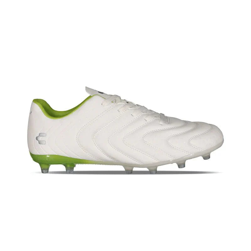 Charly Encore FG Firm Ground Soccer Cleats White Green