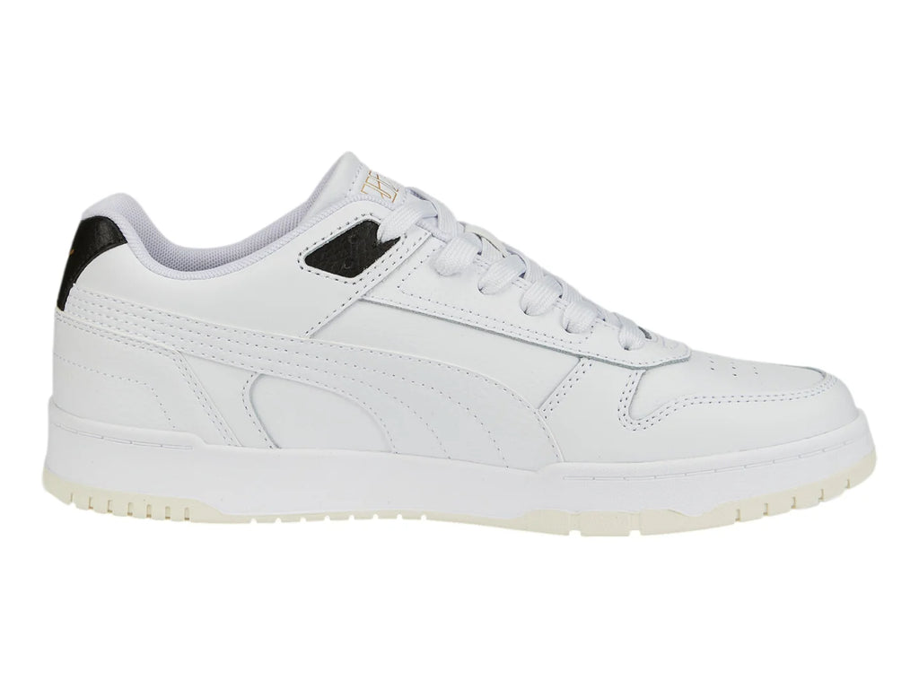 Tenis PUMA RBD Game Low Blanco Negro y Oro para Hombre