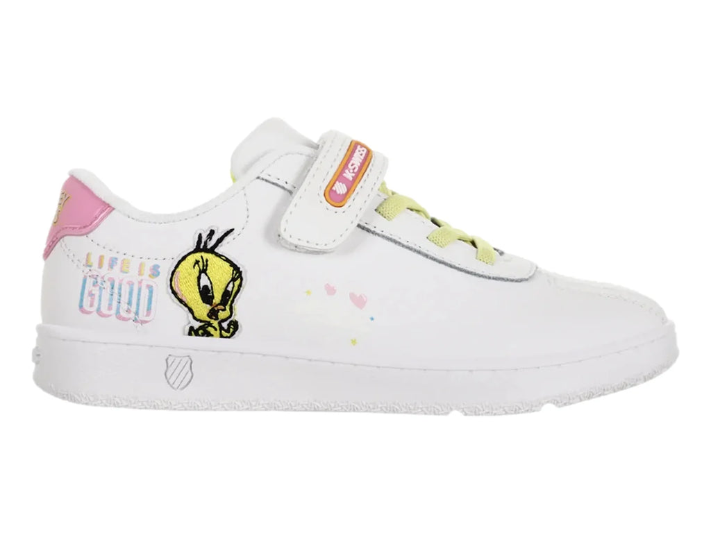 Tenis K Swiss Tweeties Blanco y Rosa para Niña