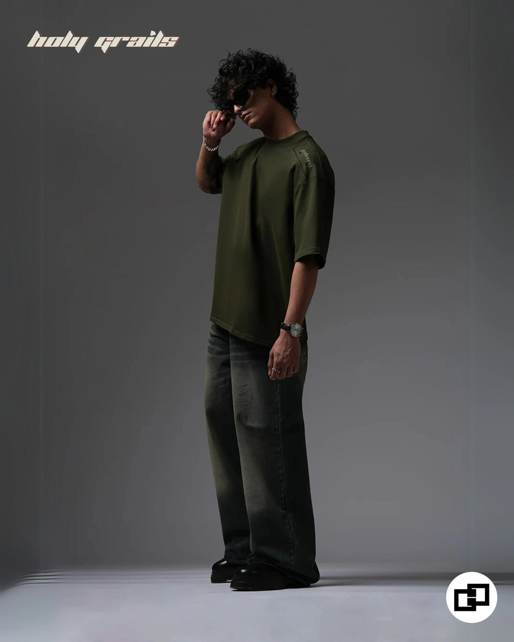 Not So Basic Military Green Oversize Tee HG x Grey Hound Clothing
