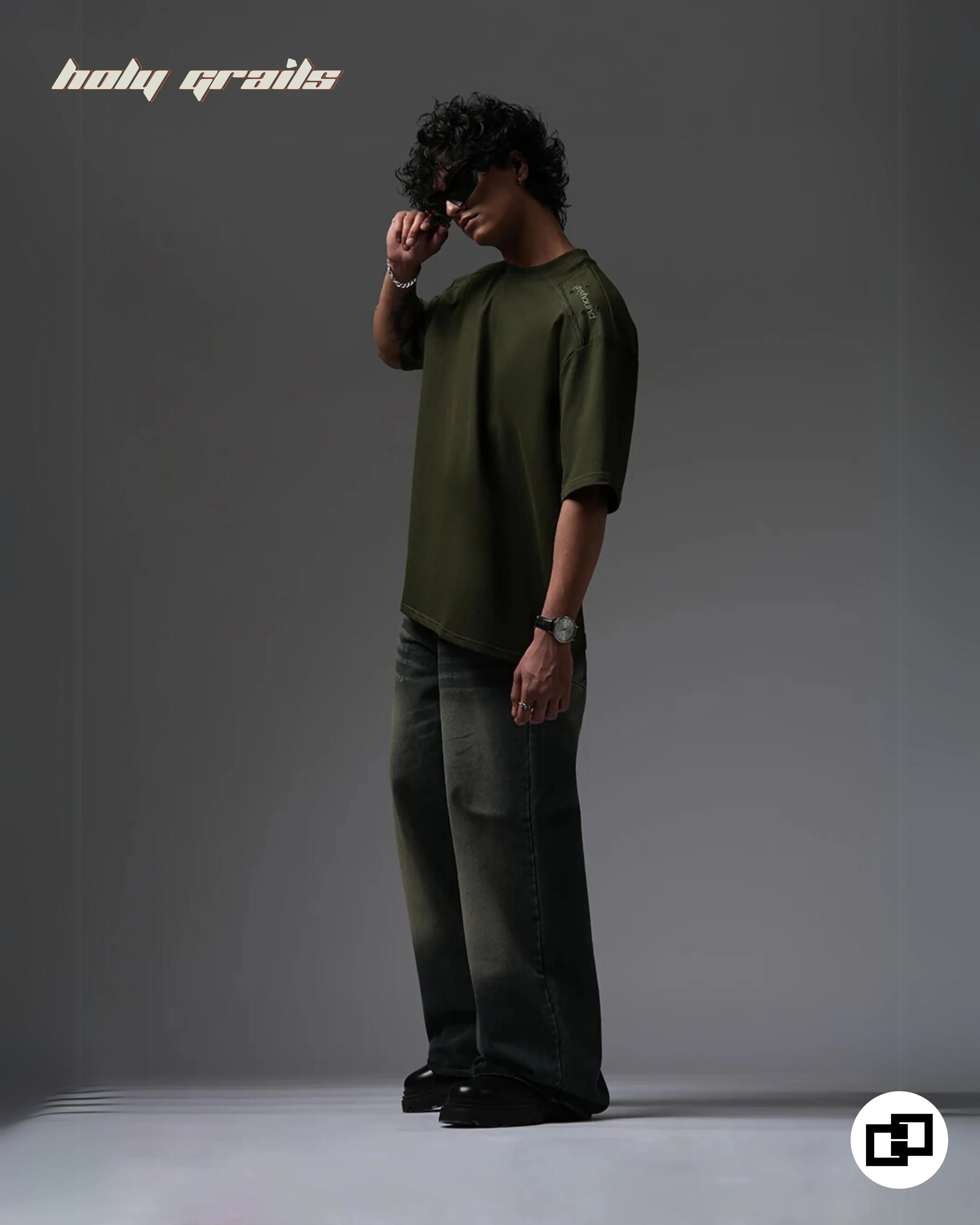Not So Basic Military Green Oversize Tee HG x Grey Hound Clothing