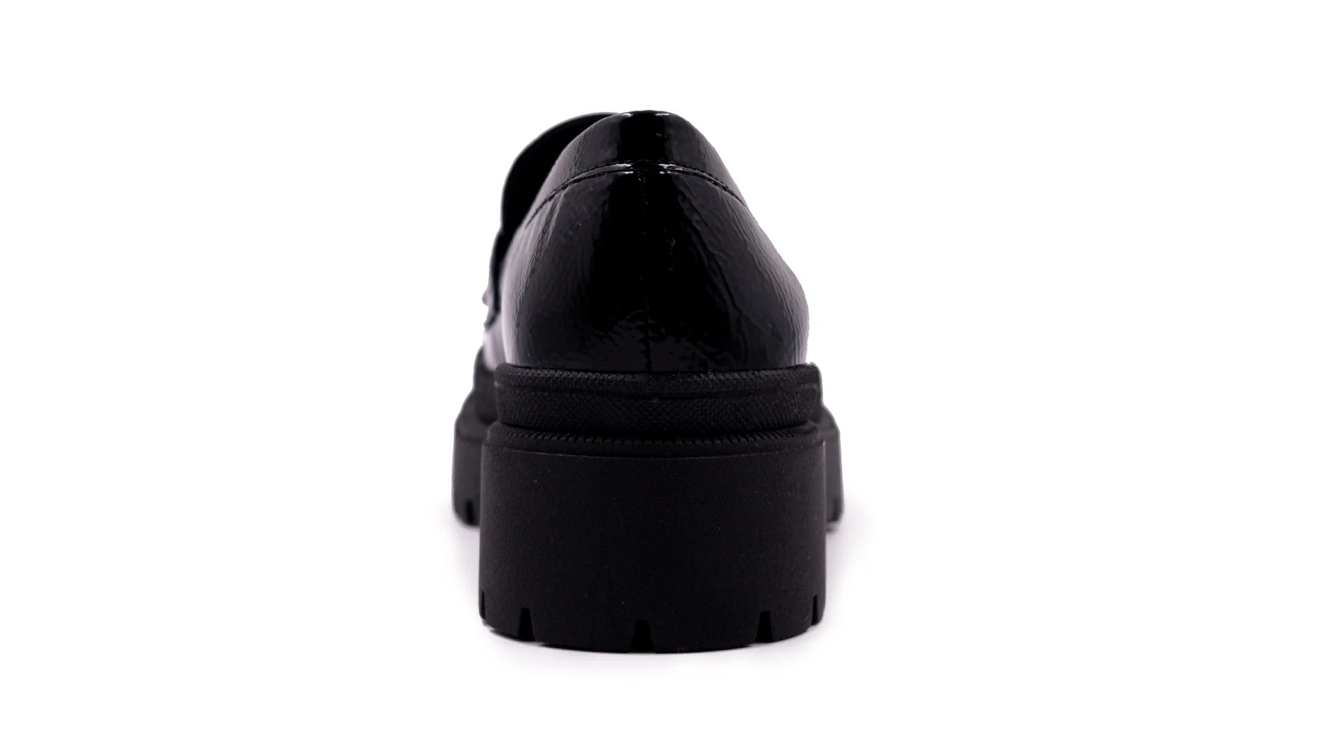 Mocasines Hispana Negro Alto Brillo para Mujer