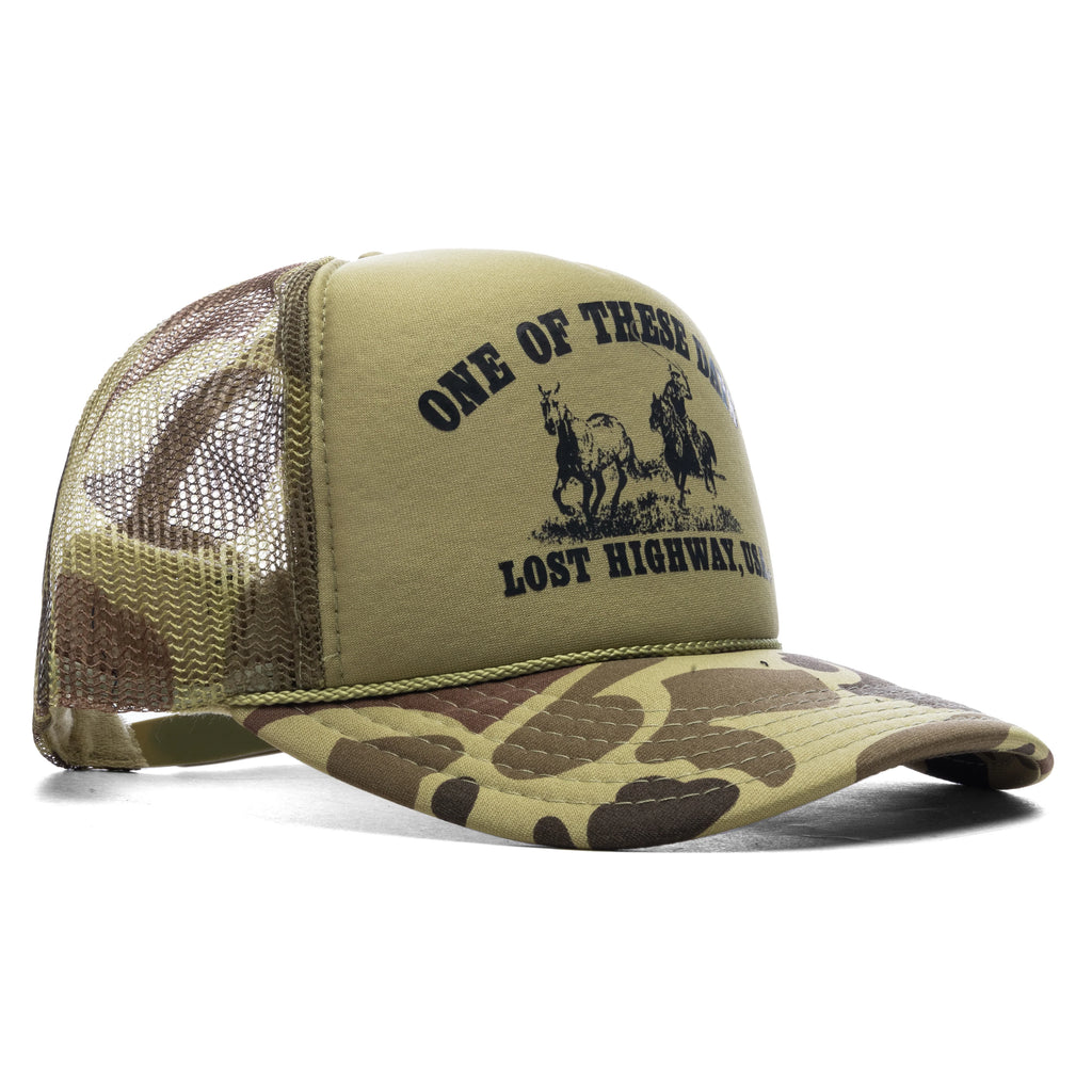Lost Highway Foam Trucker Hat Light Green Camo