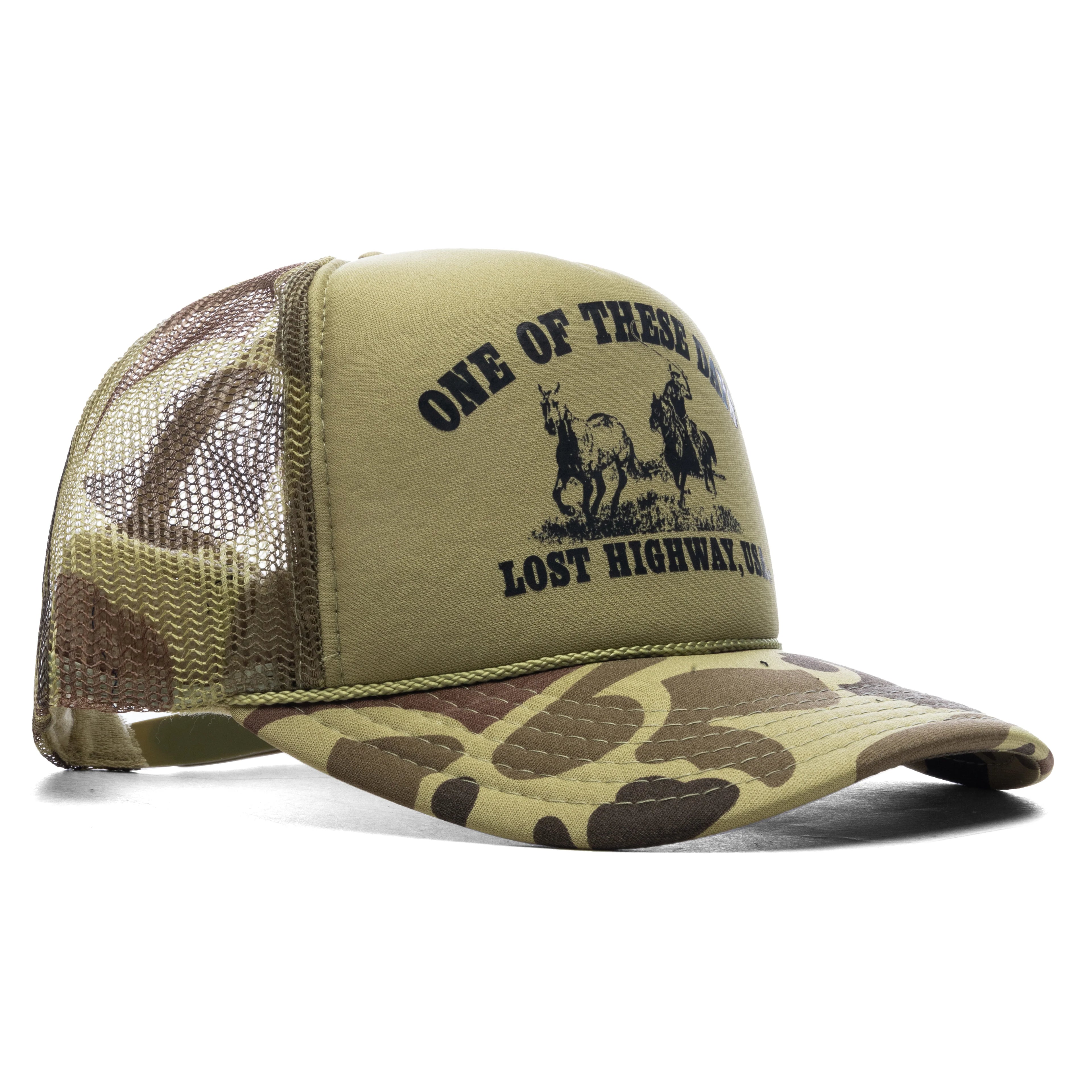 Lost Highway Foam Trucker Hat Light Green Camo