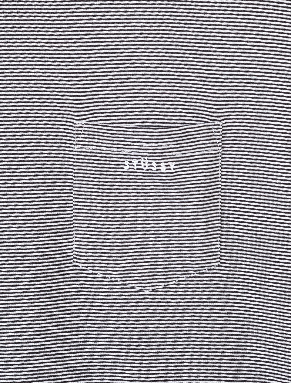 Mini Stripe Short Sleeve Crew Tee Mens T Shirt White Black