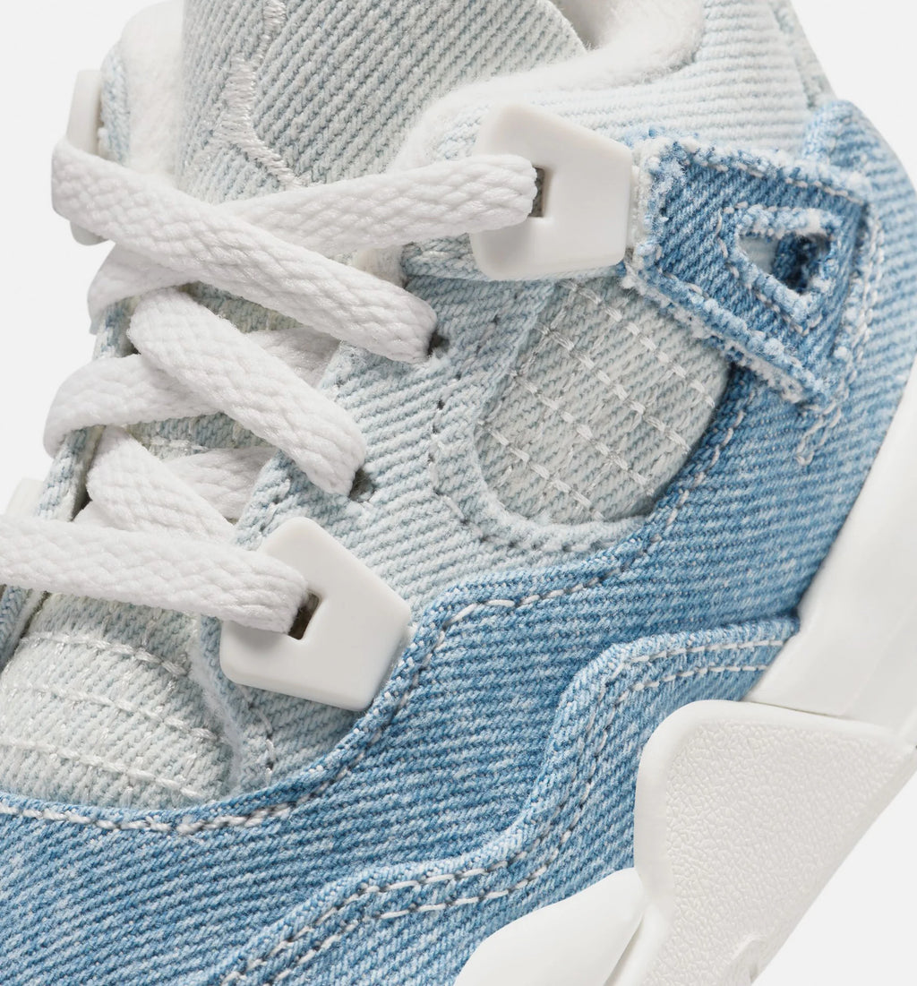 Air Jordan 4 Retro Worn Blue Infant Toddler Lifestyle Shoe Sail Worn Blue Metallic Gold