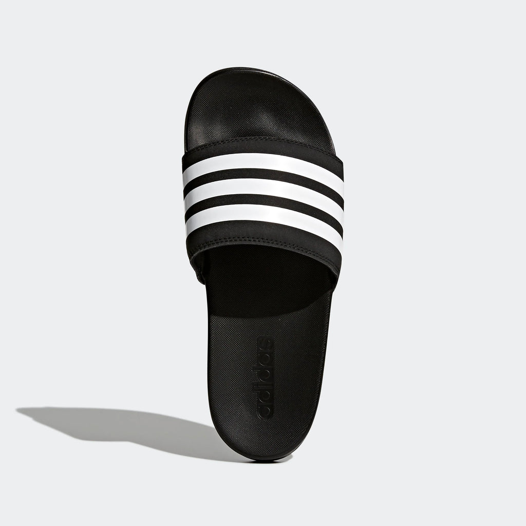 adidas Womens Adilette Comfort Slides Black White