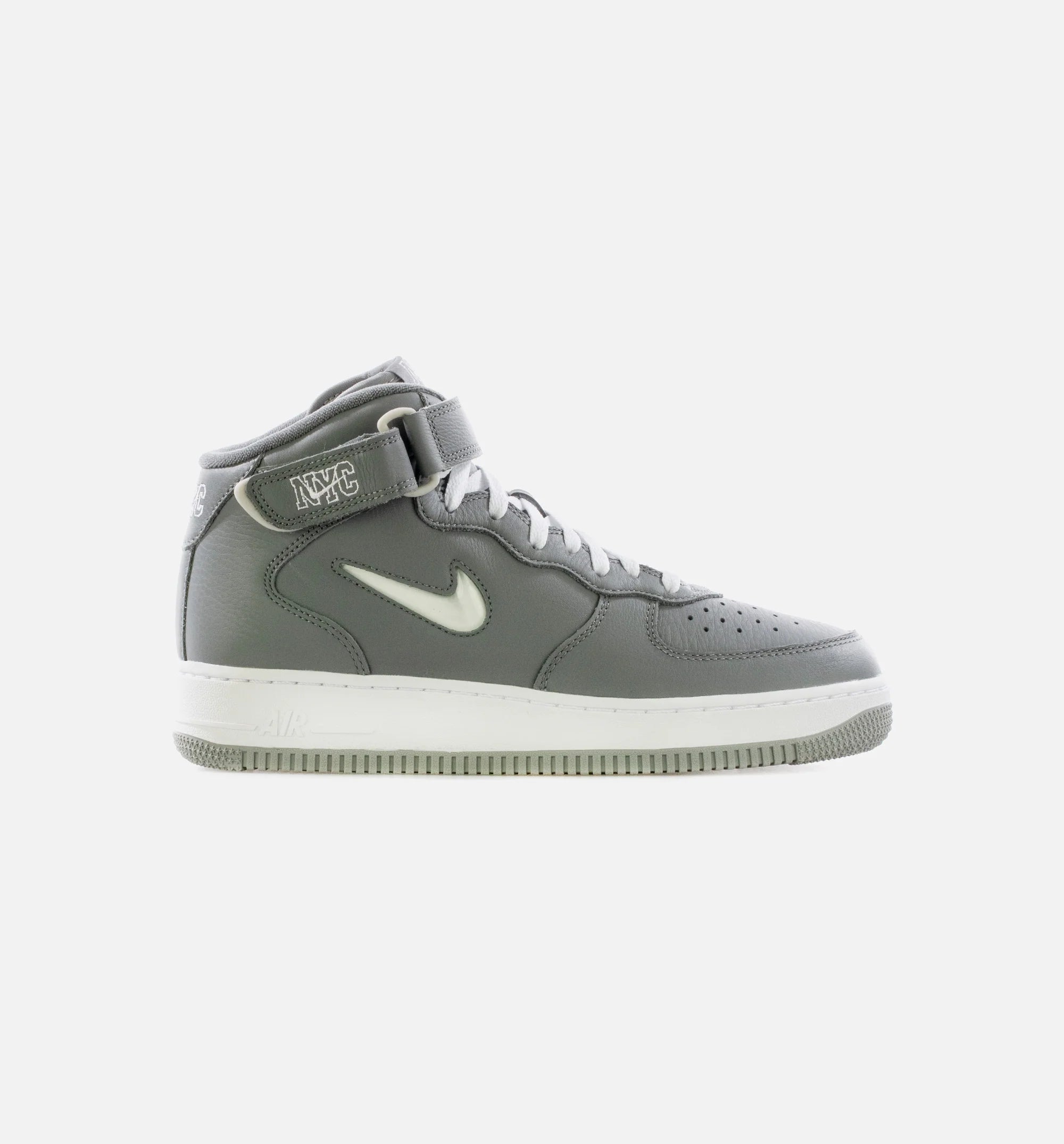 Air Force 1 Mid NYC Mens Lifestyle Shoe Cool Grey White Metallic Silver