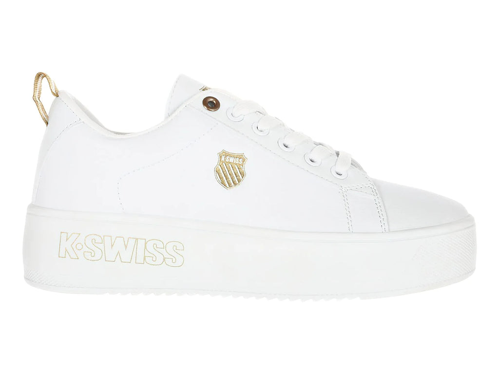 K SWISS Tenis Trinity Platform Blanco y Dorado para Mujer