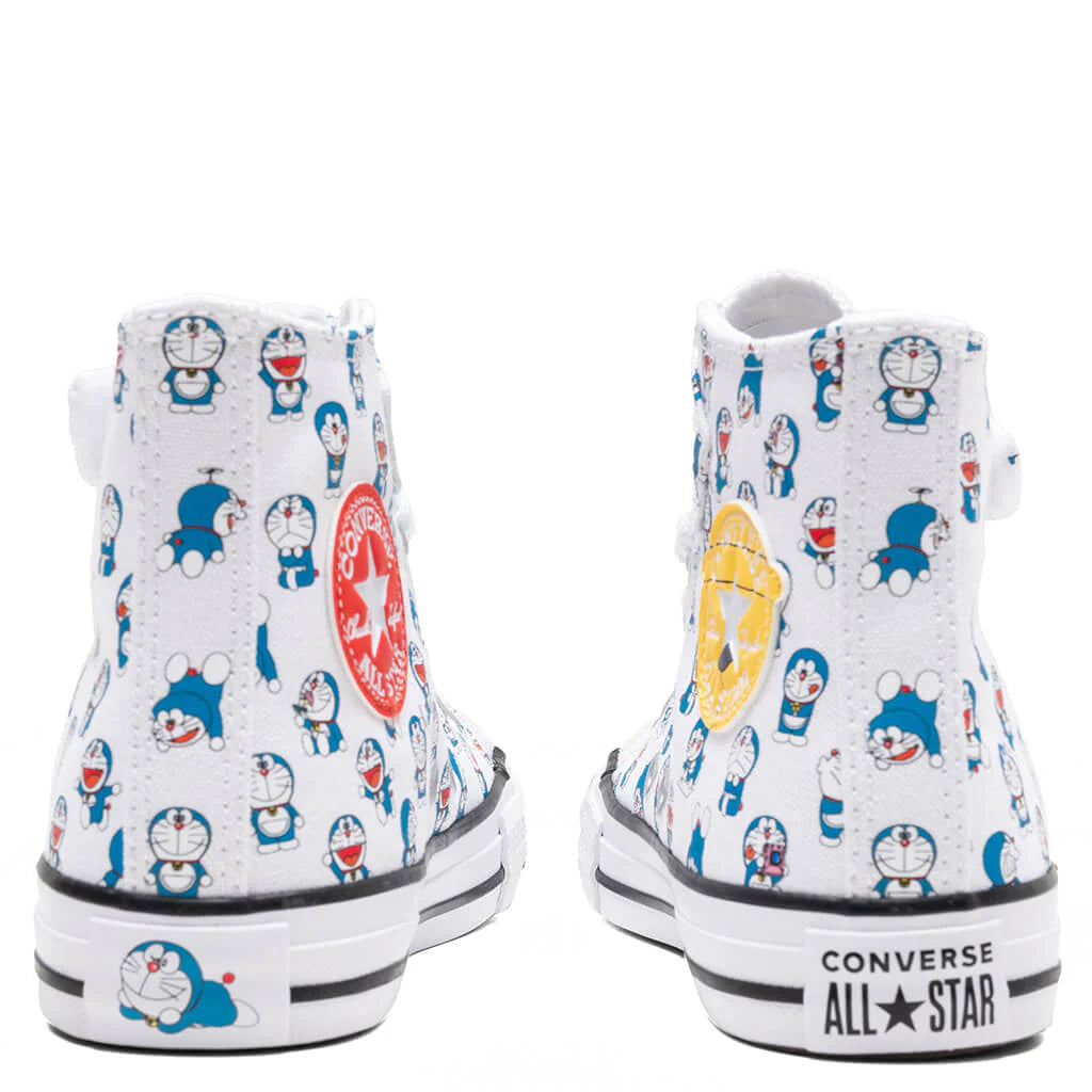Converse x Doraemon Chuck Taylor All Star 1V Hi Vintage White Hawaiian Gold Flamingo