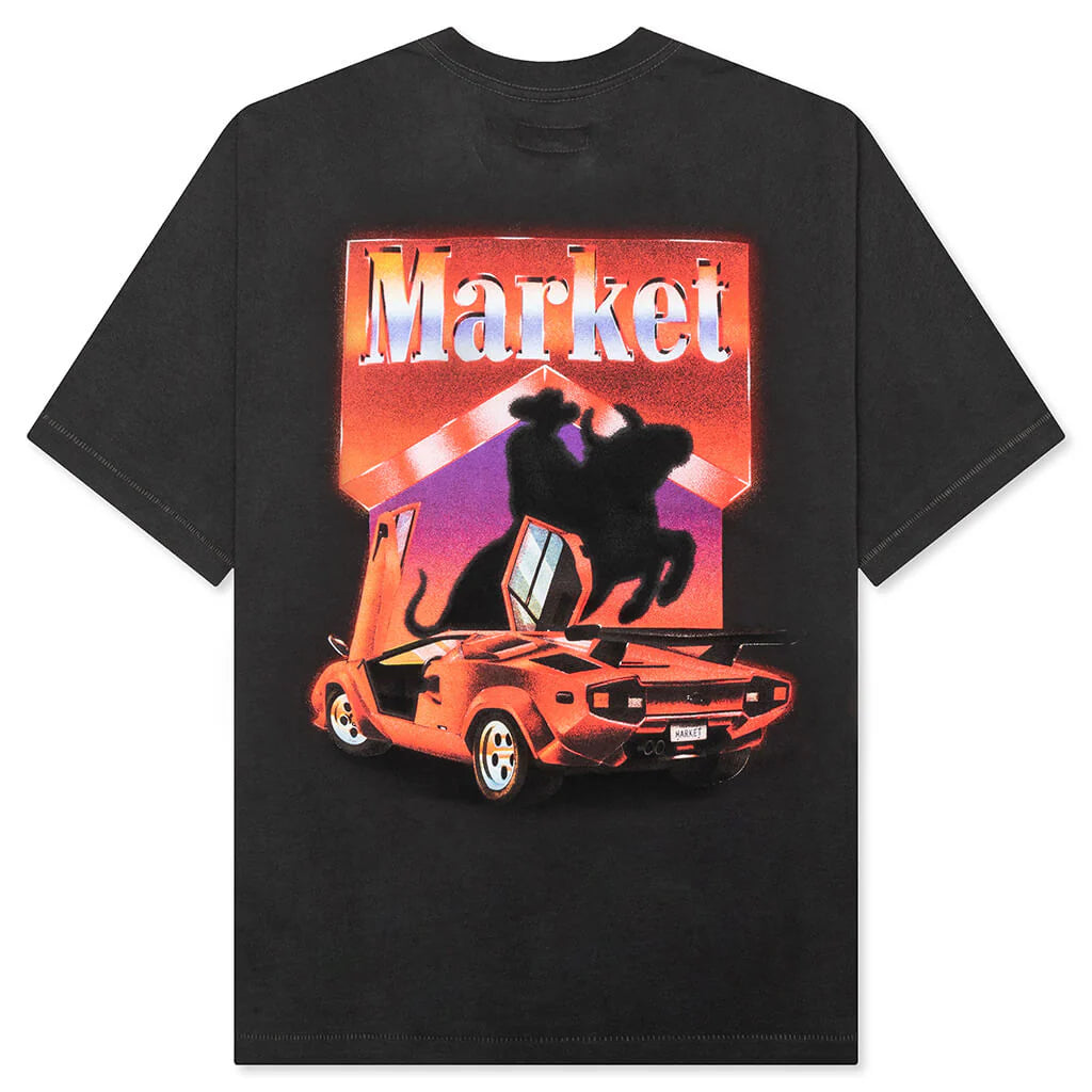 Bull Rider T Shirt Washed Black
