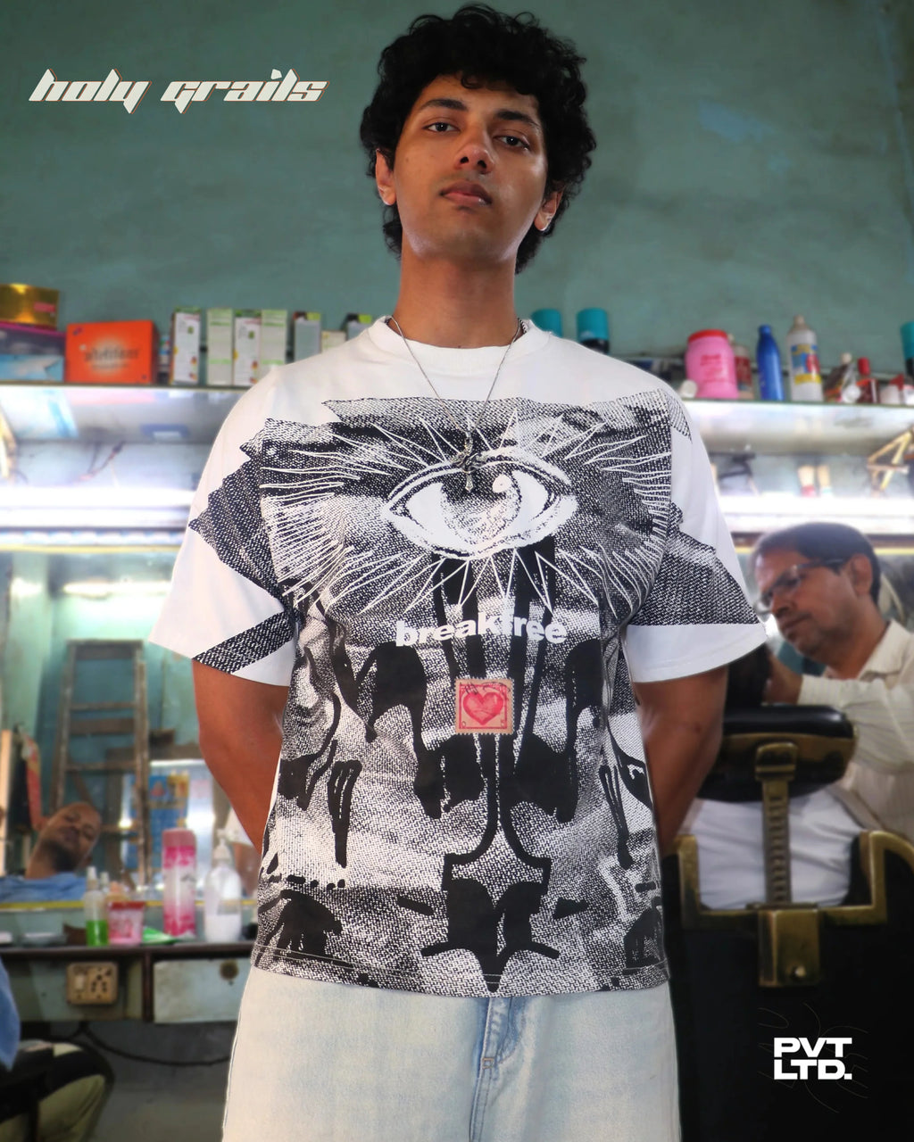 Breakfree White Oversize Tee HG x Pvt Ltd