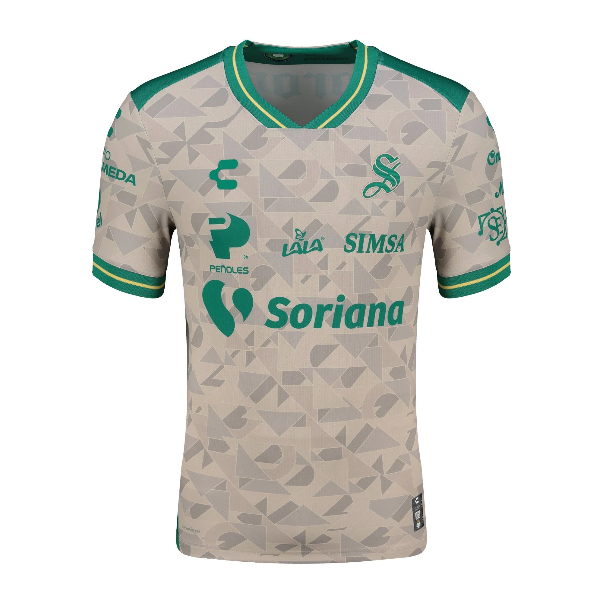 Charly Mens Santos Away Soccer Jersey 2025 Black Green