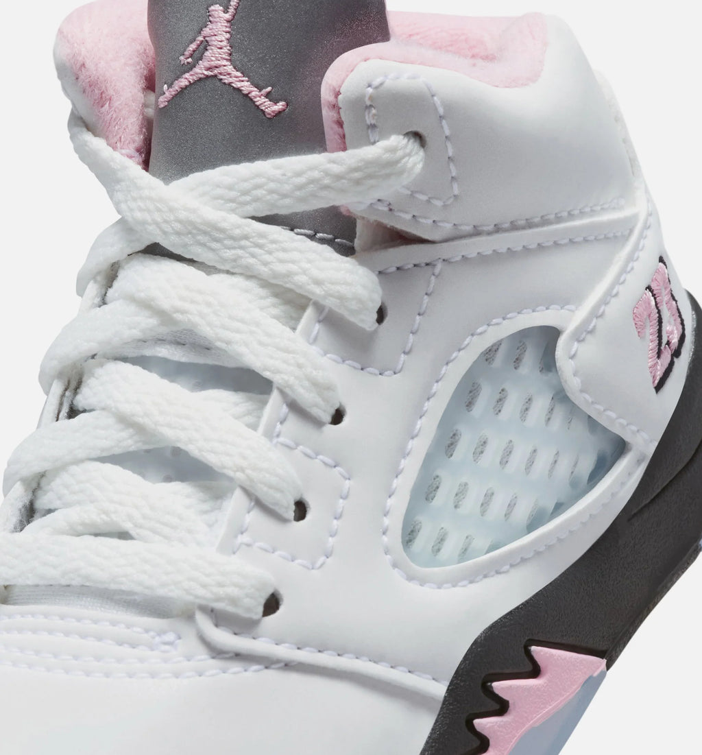 Air Jordan 5 Retro Medium Soft Pink Infant Toddler Lifestyle Shoe White Black Medium Soft Pink Free Shipping