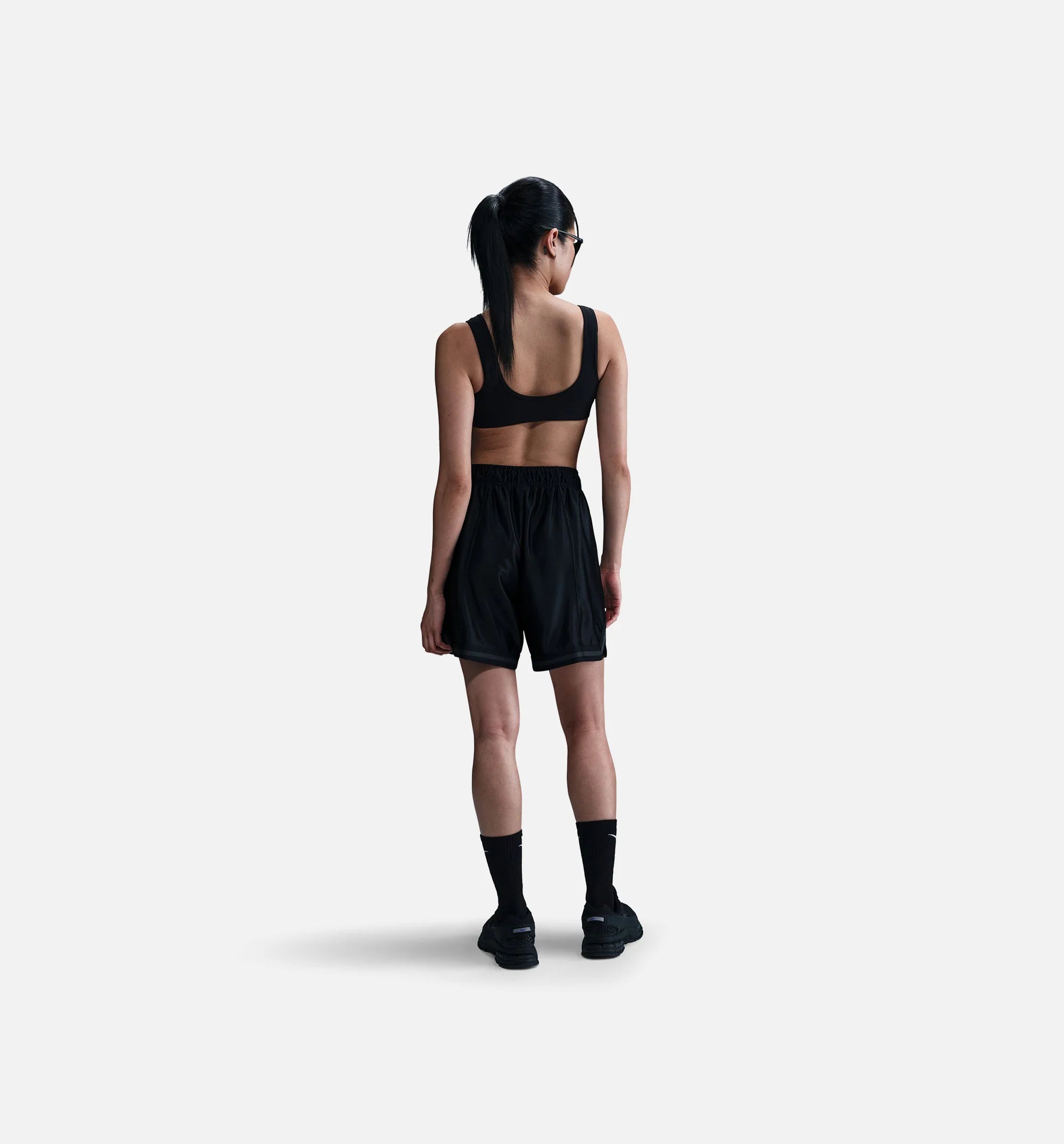 Loose 6 Mid Rise Graphic Satin Womens Short Black Anthracite Anthracite