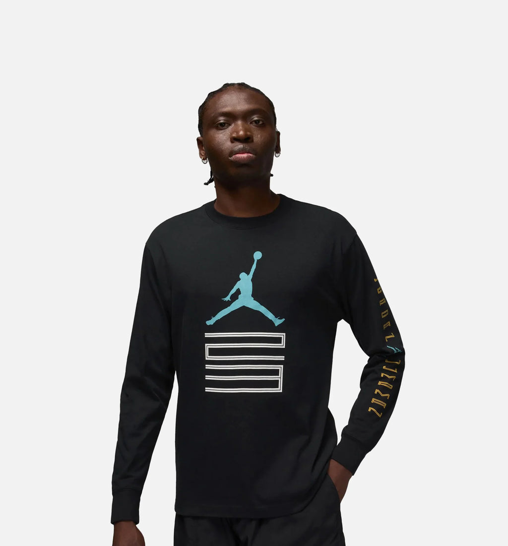 Brooklyn 23 AJ11 Mens Long Sleeve Shirt Black Blue