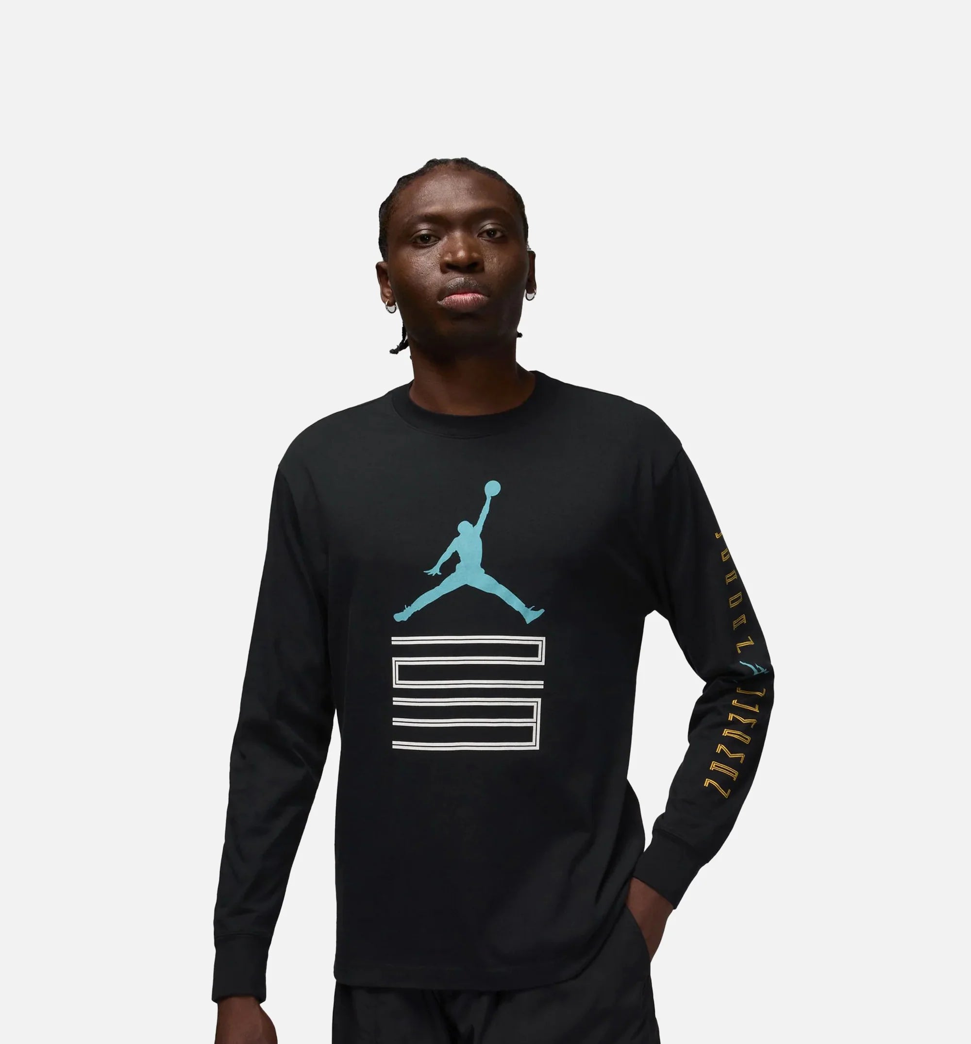 Brooklyn 23 AJ11 Mens Long Sleeve Shirt Black Blue