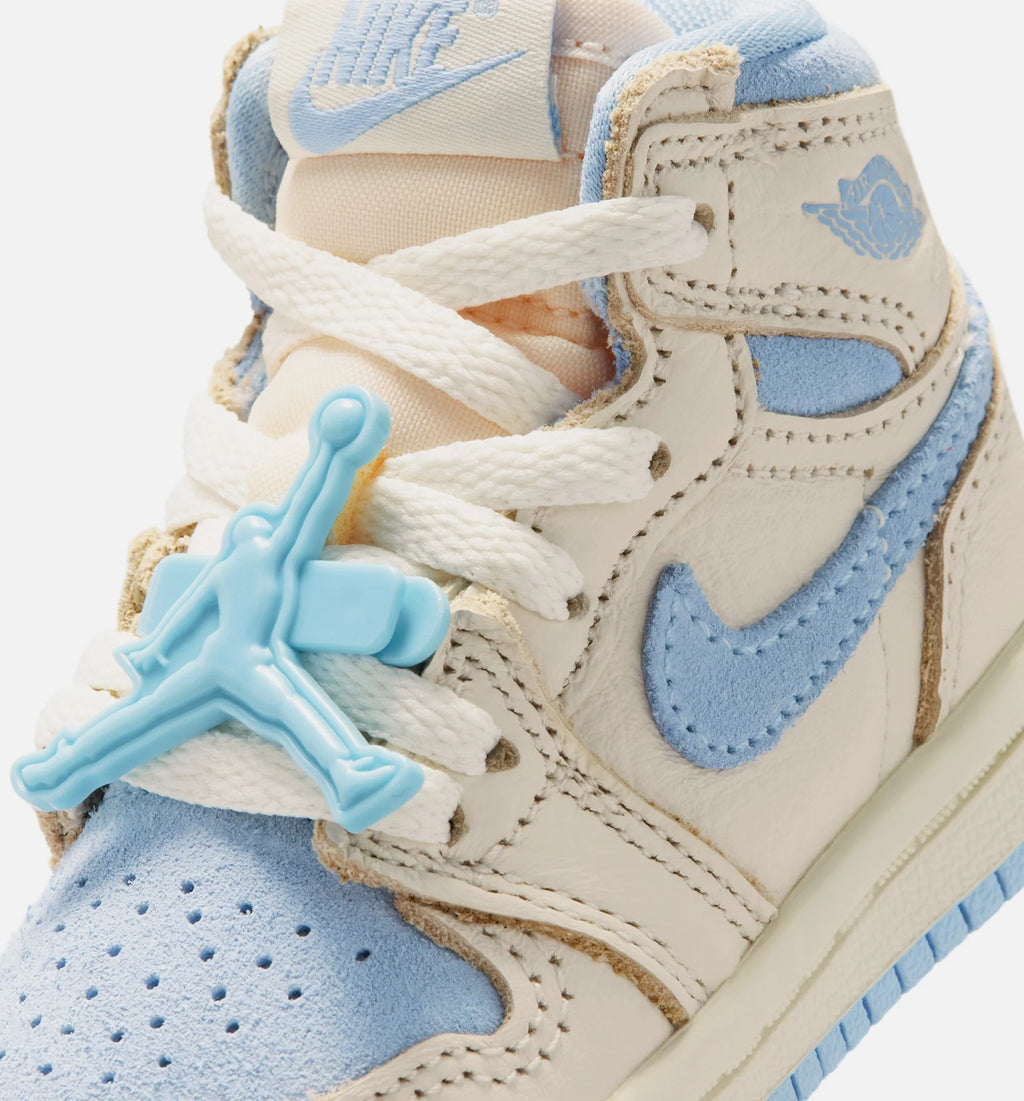 Air Jordan 1 Retro High OG Psychic Blue Infant Toddler Lifestyle Shoe Pale Ivory Psychic Blue Coconut Milk