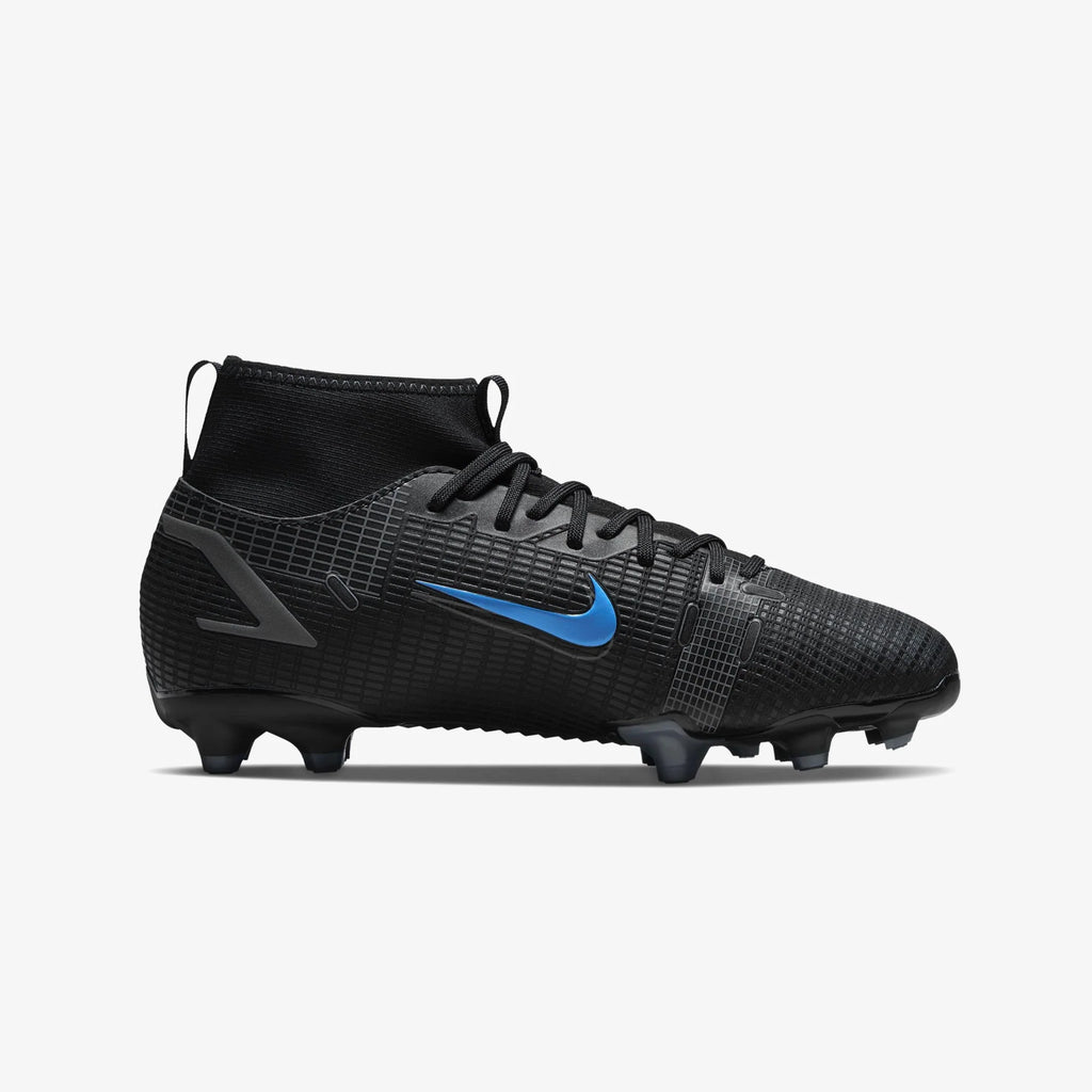 Nike JR Mercurial Superfly 8 Academy Firm Ground Soccer Cleats Black Iron Grey