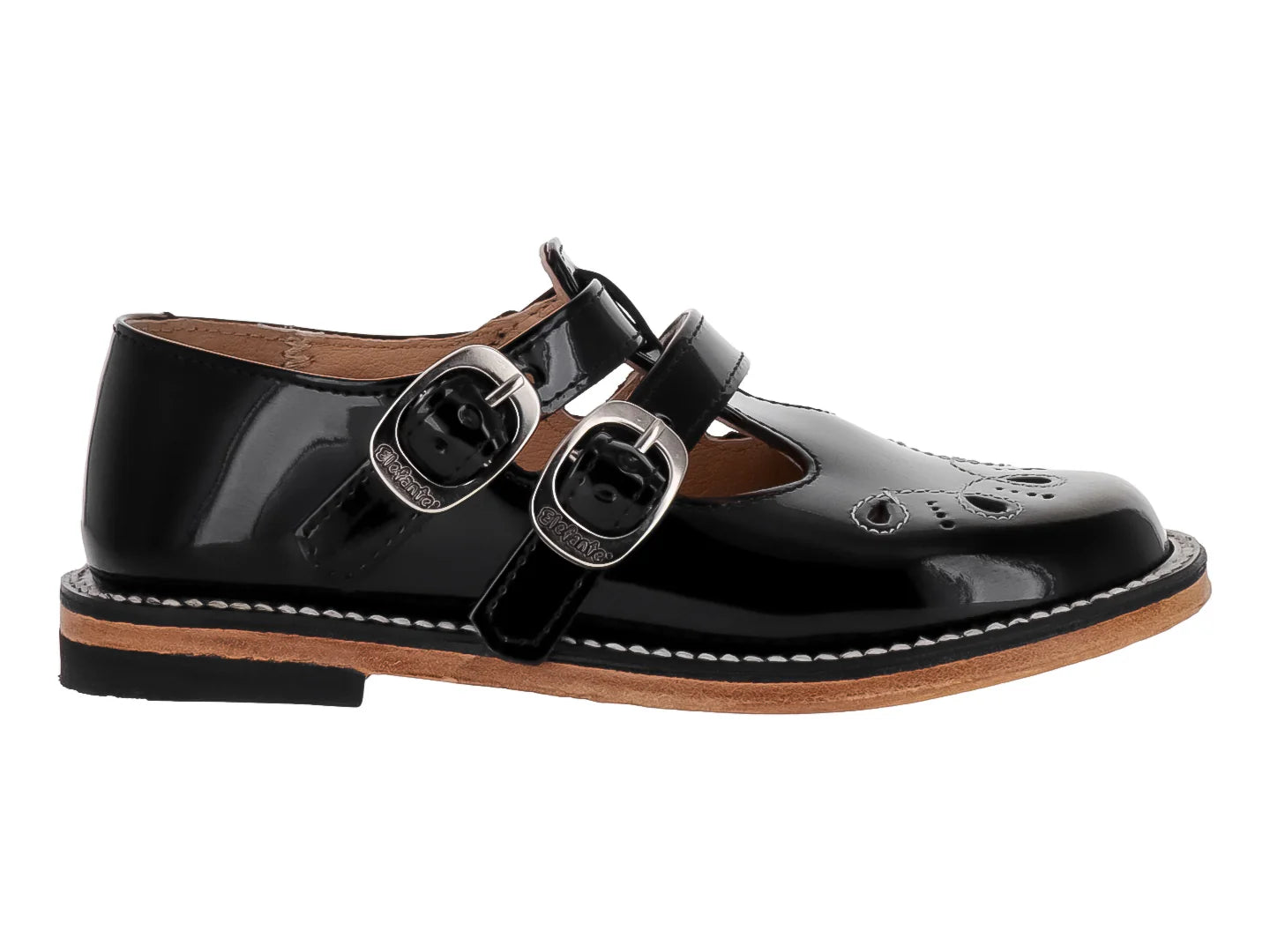Zapatos Escolares Elefante para Niña en Charol Negro