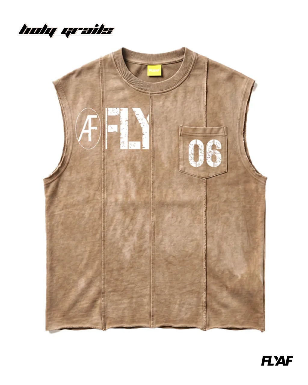 AF FLY Distressed Beige Vest HG x FLYAF