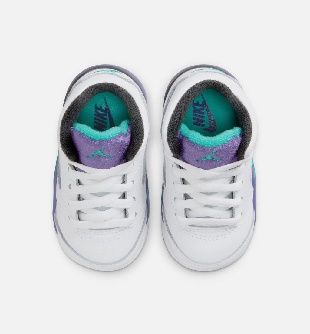 Air Jordan 5 Retro Grape Infant Toddler Lifestyle Shoe White New Emerald Grape Ice Black
