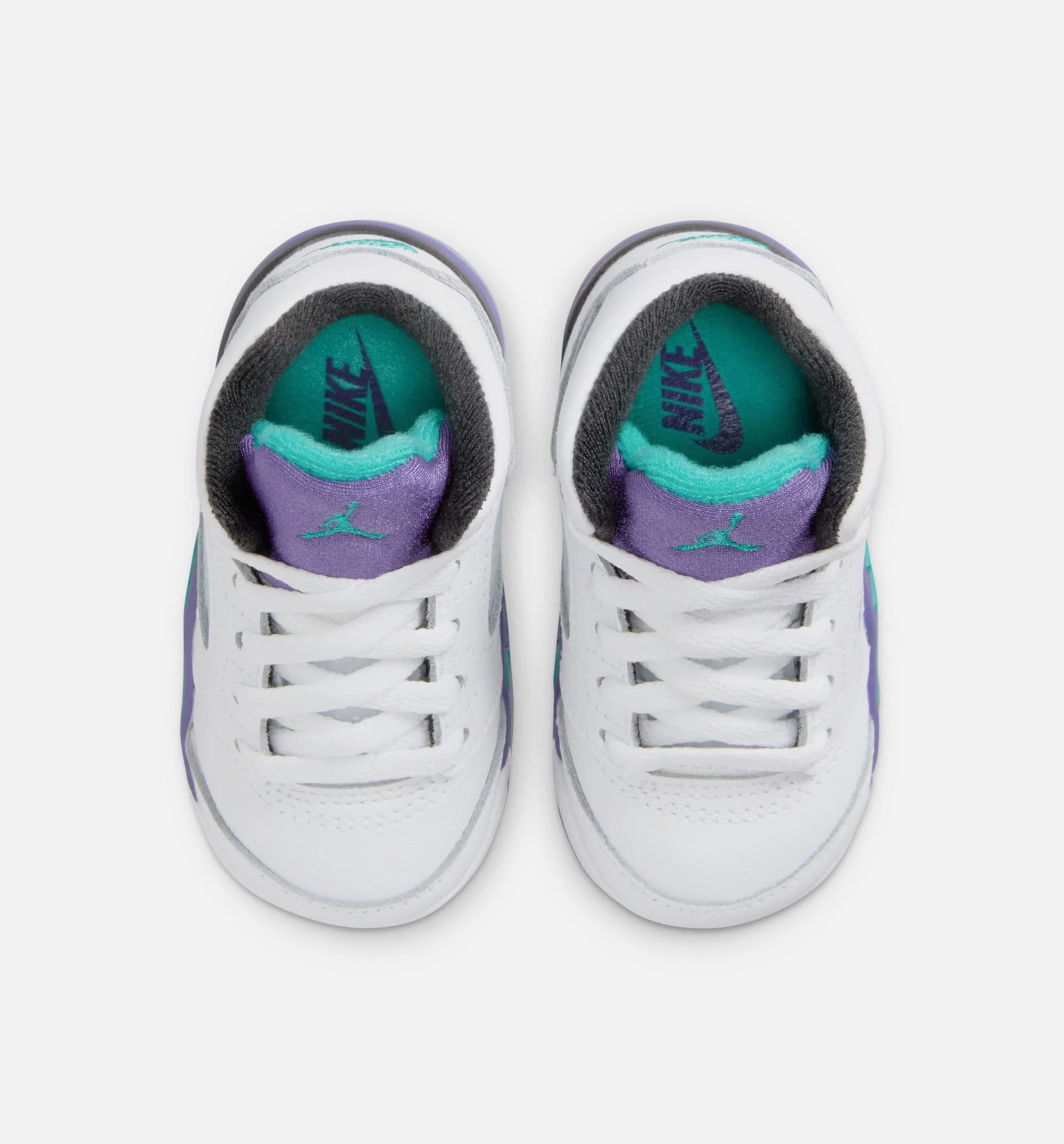 Air Jordan 5 Retro Grape Infant Toddler Lifestyle Shoe White New Emerald Grape Ice Black