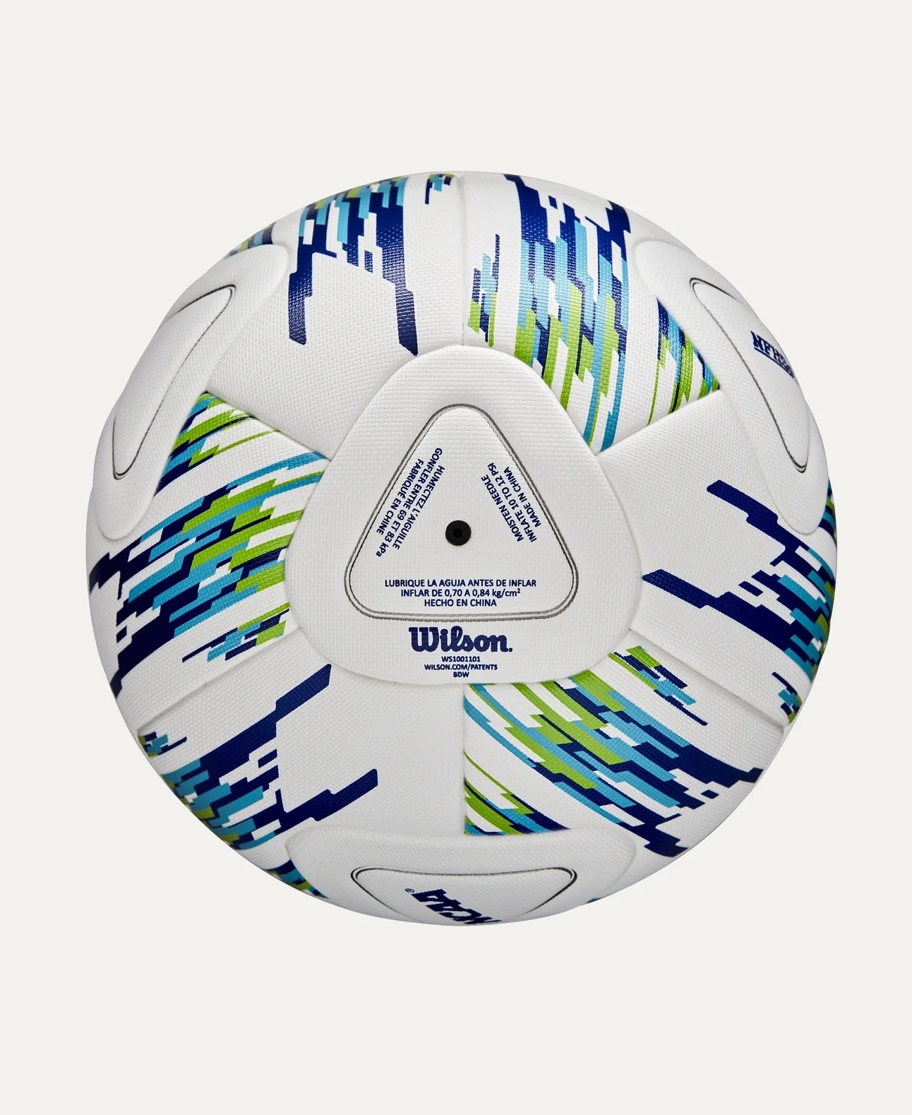 Wilson NCAA Vanquish Match Soccer Ball White Blue Green