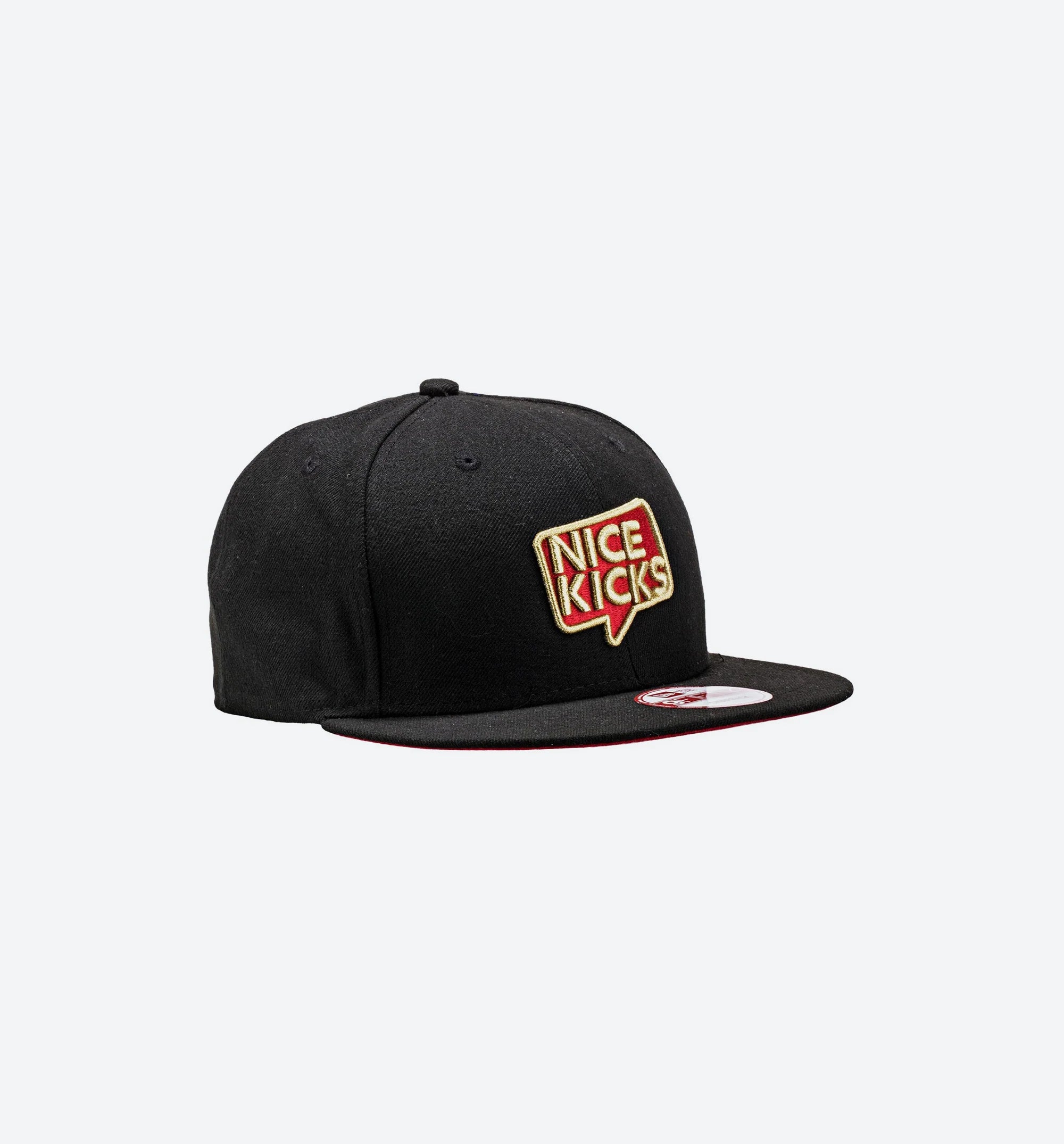 Nice Kicks X New Era Snapback Hat Black Gold Red