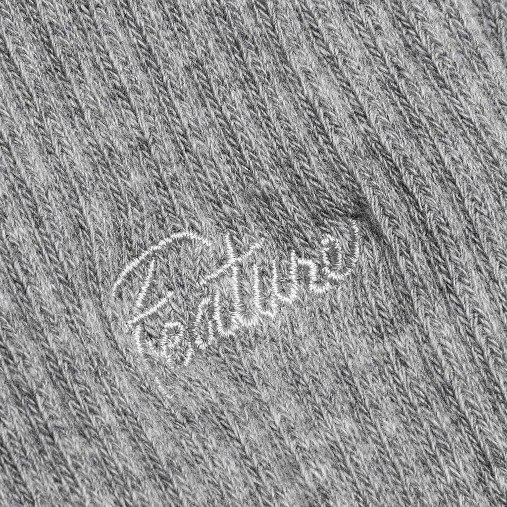 Tonal Script Crew Sock Heather Grey 3 Pack
