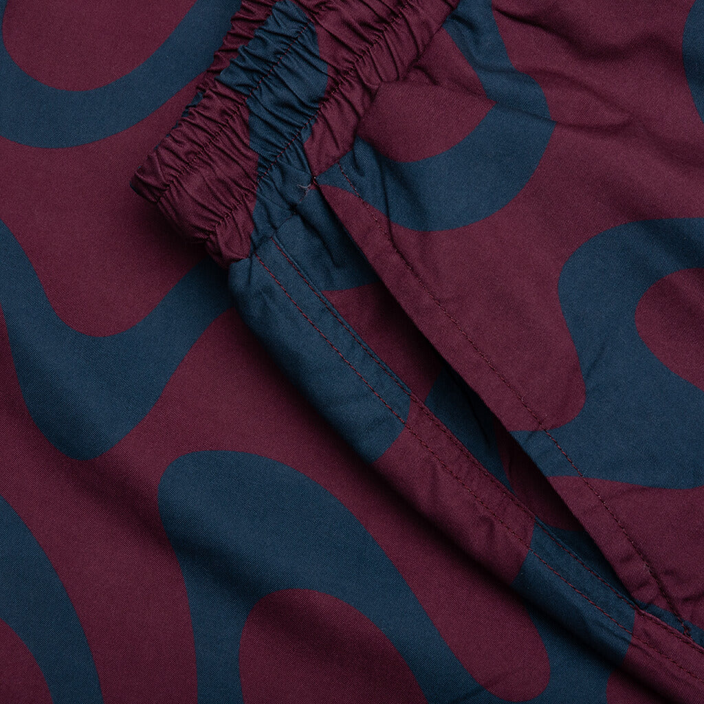 Splashed Swim Shorts Burgundy