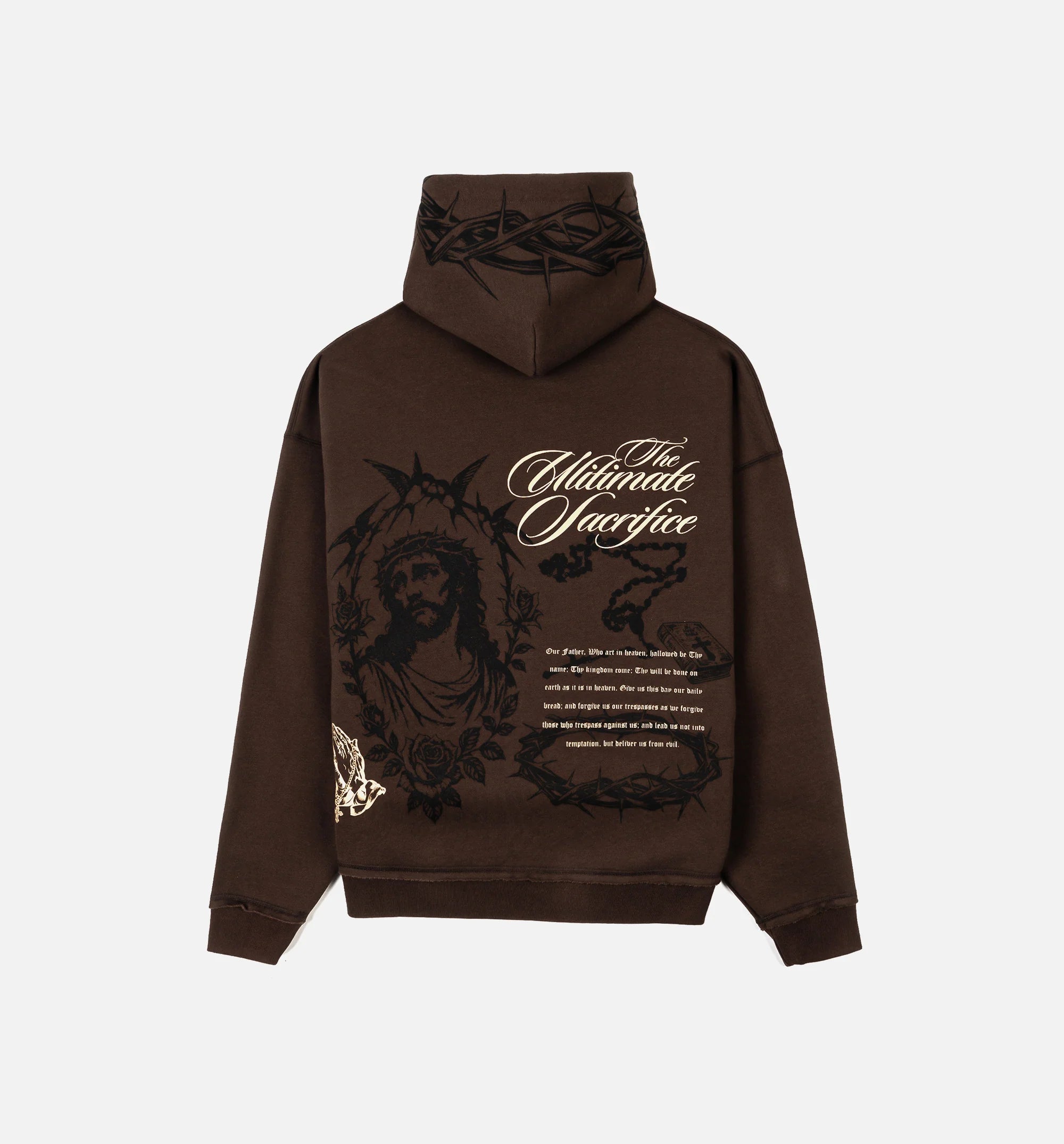 The Ultimate Sacrifice Zip Up Mens Hoodie Brown Black
