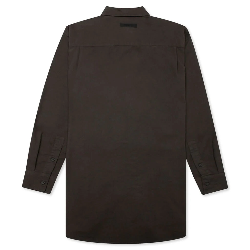 Womens L S Oxford Off Black