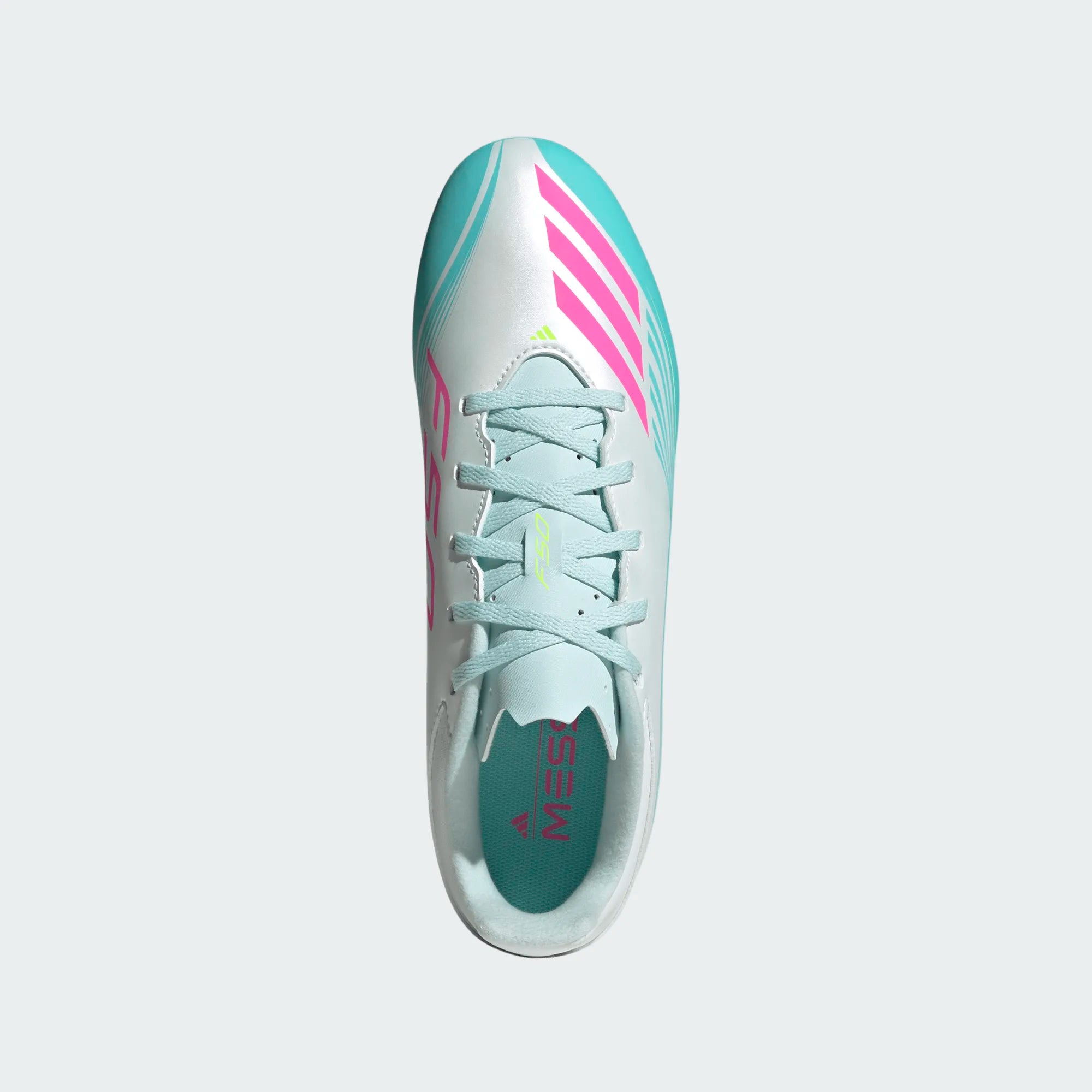 adidas F50 Messi Club FG MG Firm Ground Multi Ground Mens Soccer Cleats White Pink Aqua