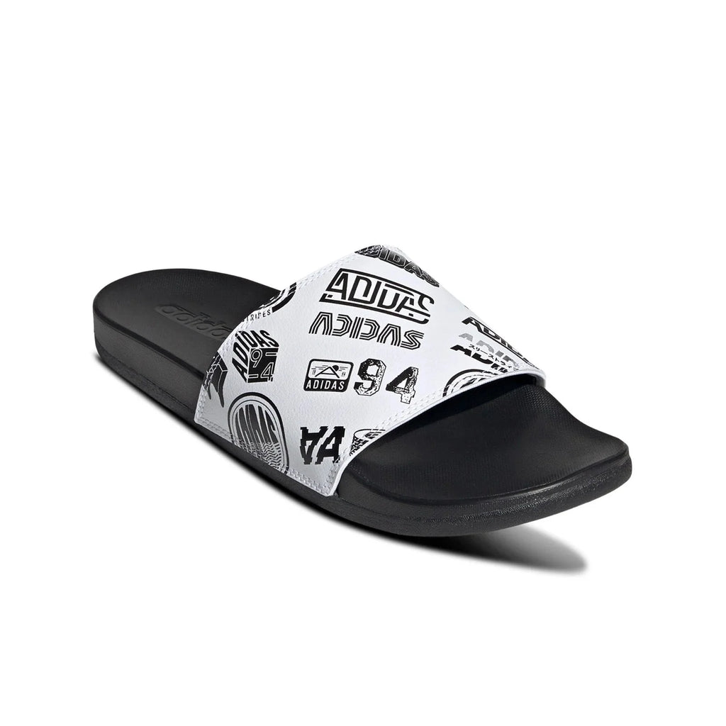 adidas Mens Adilette Comfort Slides White Black