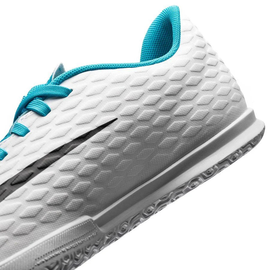 Nike Jr HypervenomX Phade III IC Indoor Soccer Shoes White Black Photo Blue
