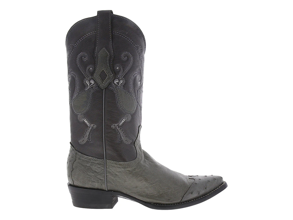 Botas Vaqueras Cuadra Gris Piel Exótica