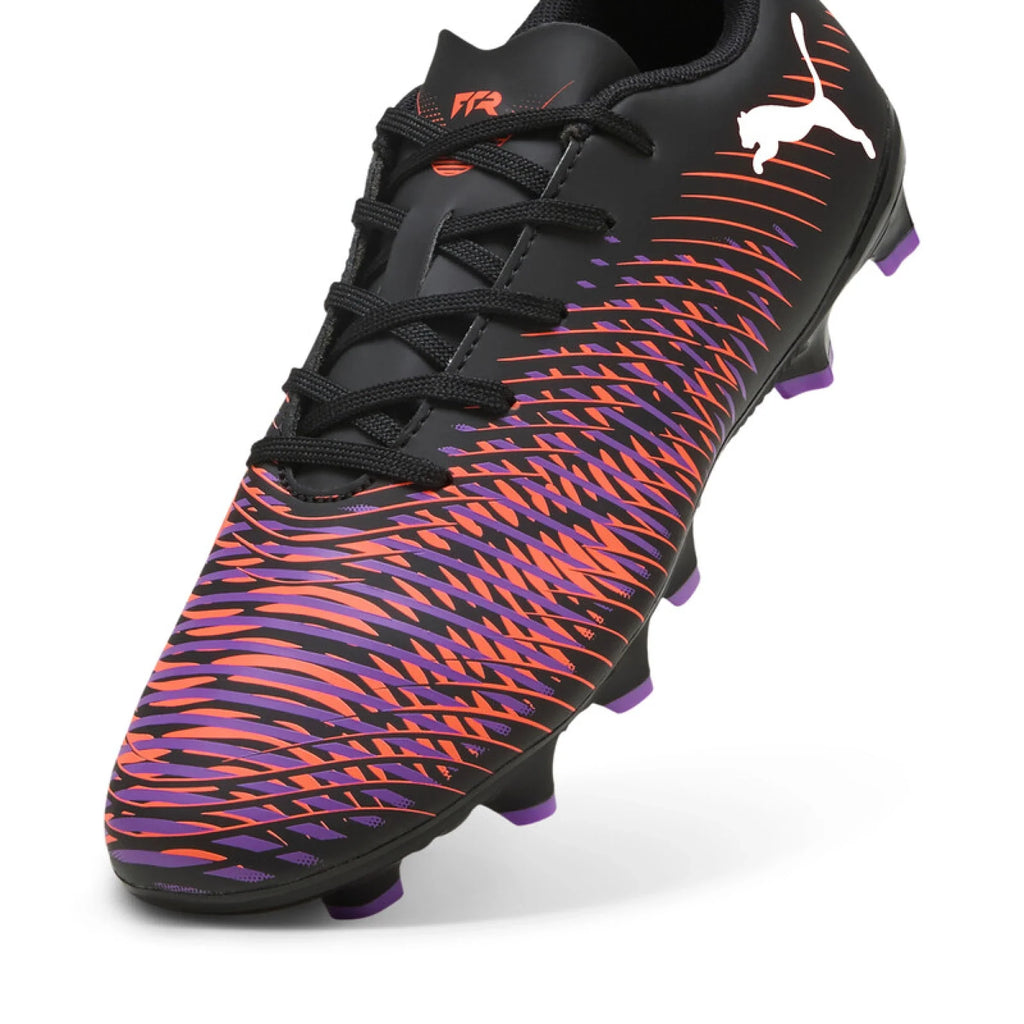PUMA Future 8 Play FG AG Youth Soccer Cleats Black White Glowing Red