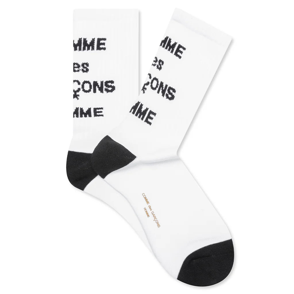Logo Crew Socks White